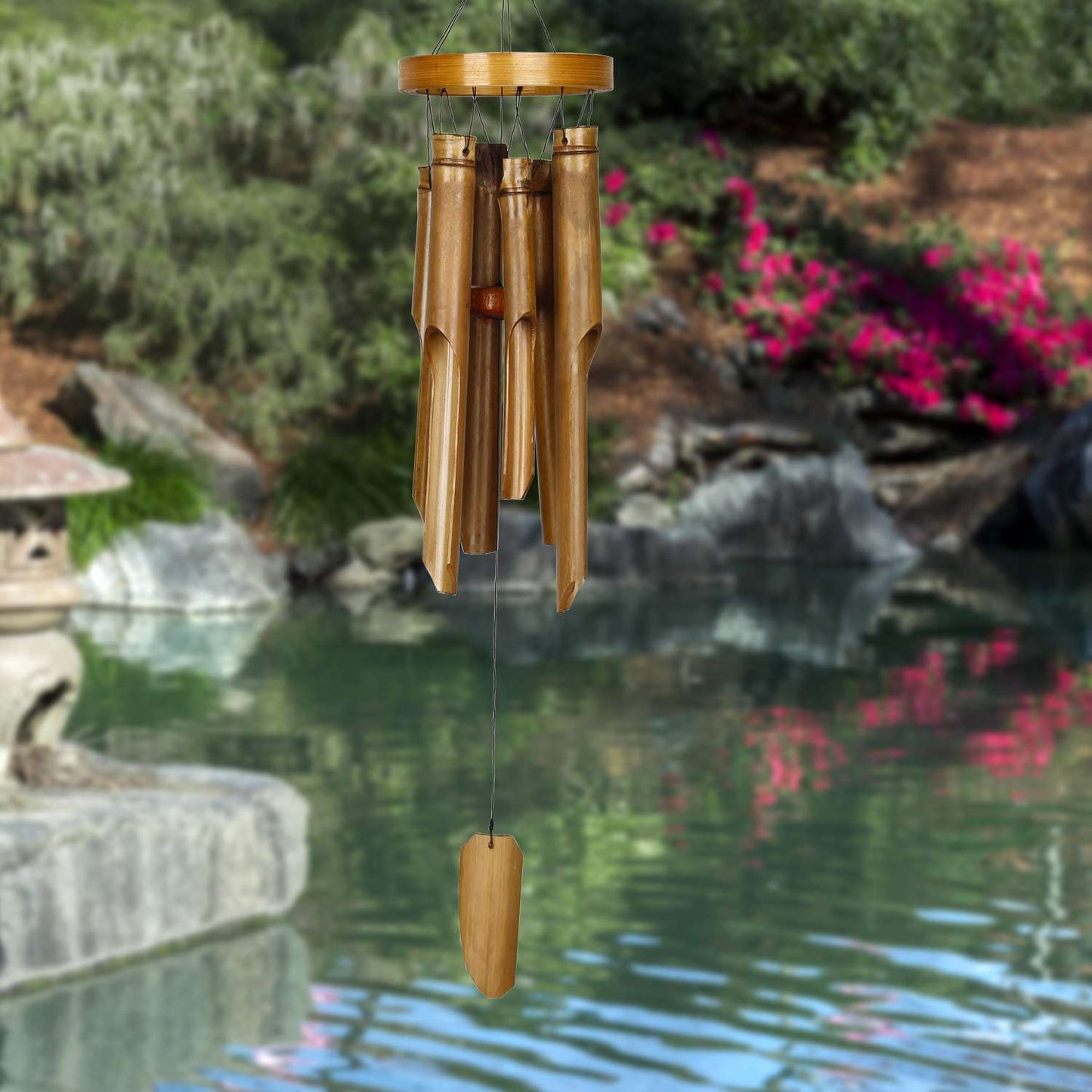 Woodstock Chimes Brown Bamboo 28 In. Ring Wind Chime