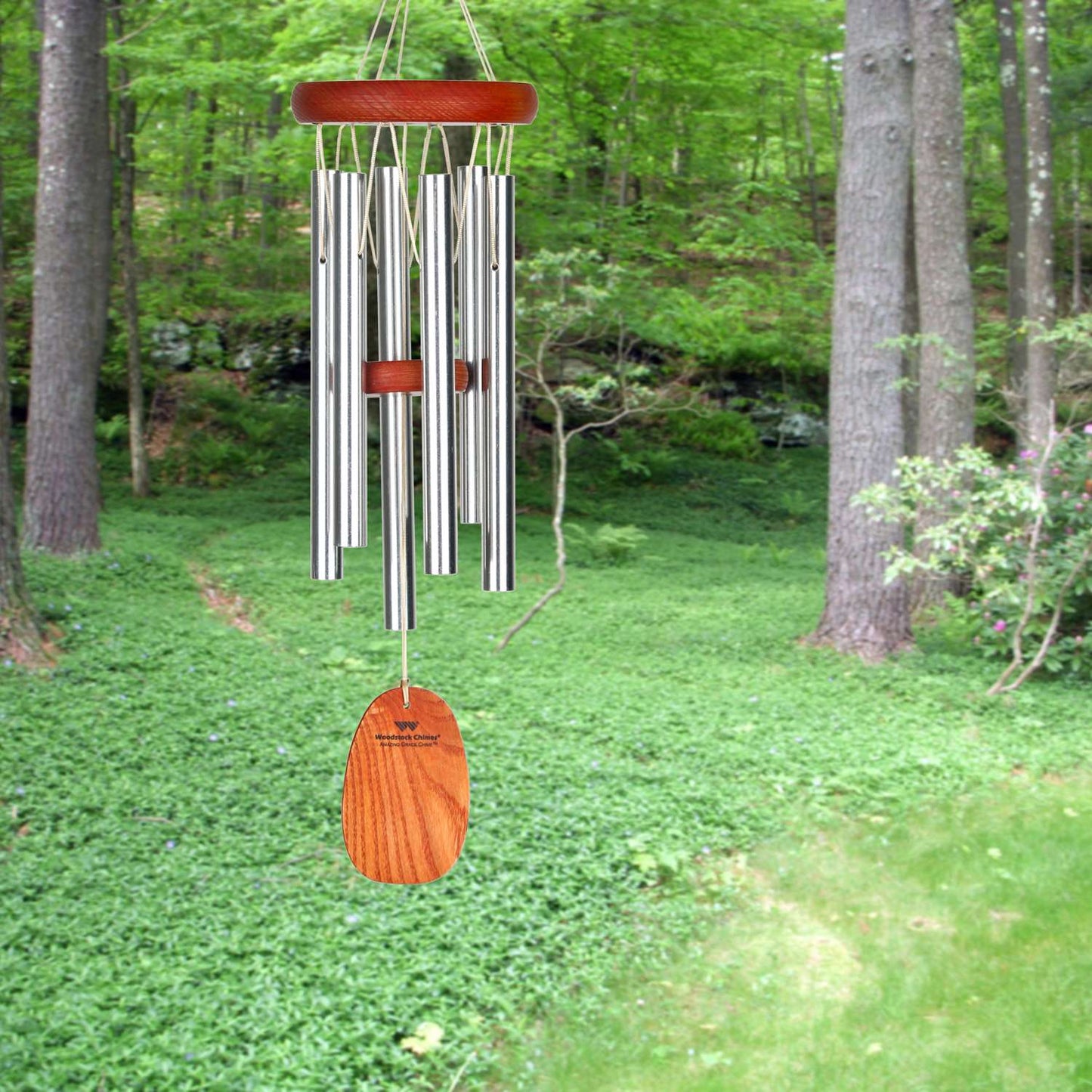 Woodstock Chimes Signature Collection Brown/Silver Aluminum/Wood 16 In. Wind Chime