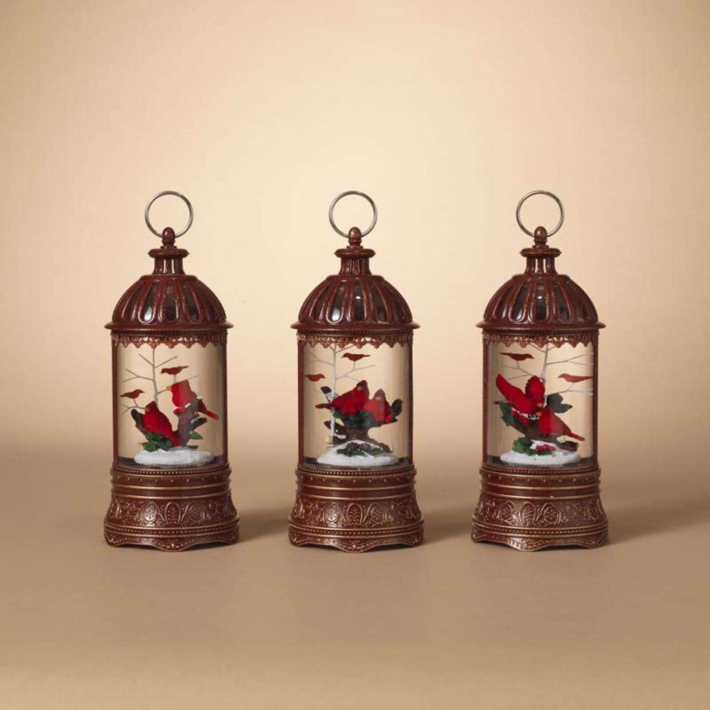 Gerson 10 In. Glass/Metal Musical Spinning Water Globe Lantern Multicolored