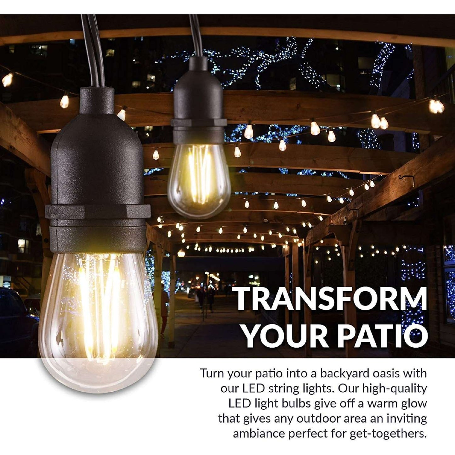 Newhouse Lighting LED Cottage,Farmhouse,Industrial LED Light String Clear 48 Ft. 16 Lights