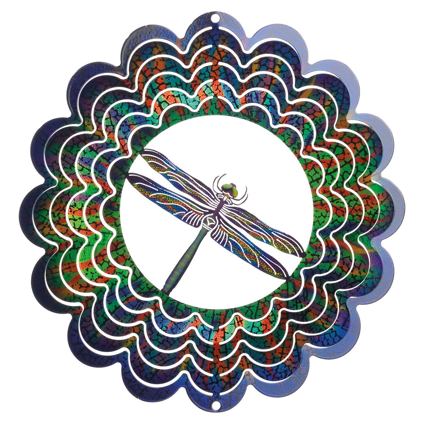 Metalart Maker Blue Steel 1 In. H Kaleidoscope Dragonfly Wind Spinner