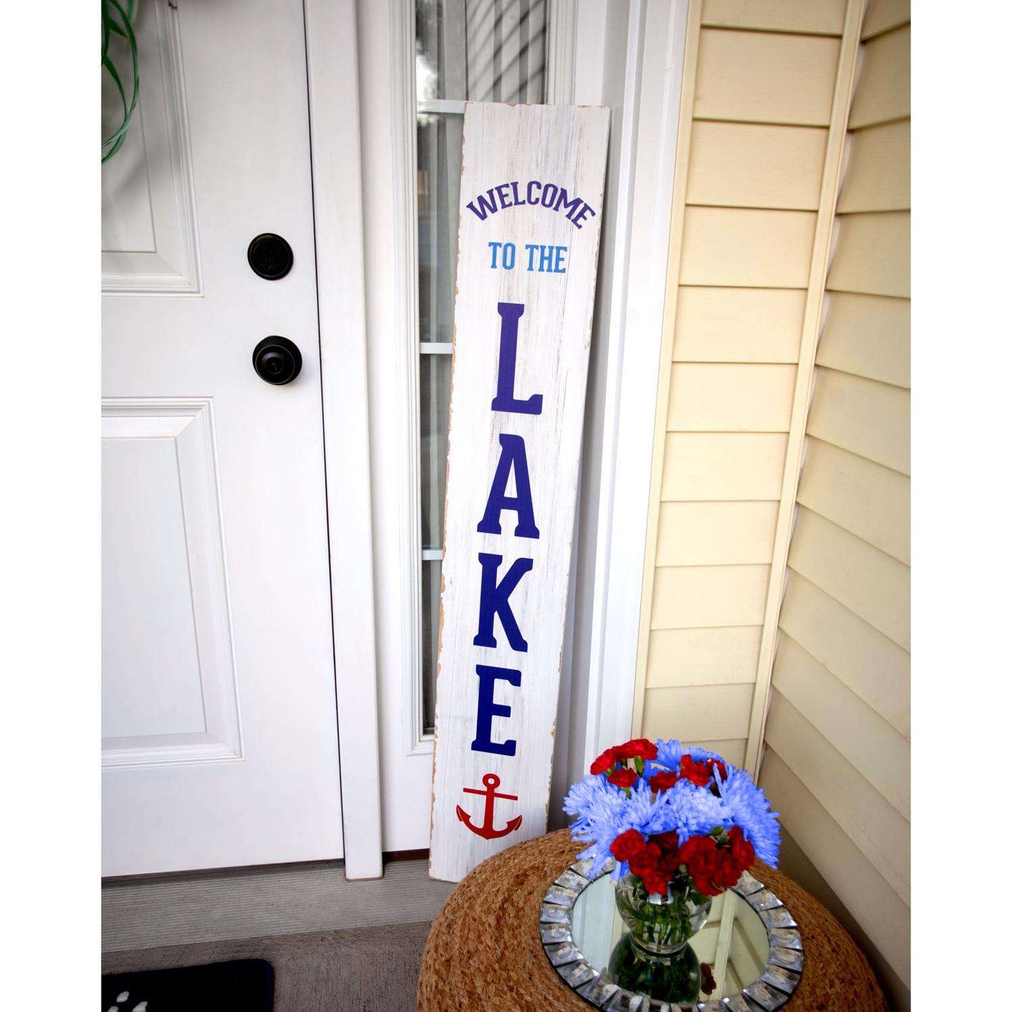 Pavilion We People White Wood 48 In. H Anchor Porch Sign