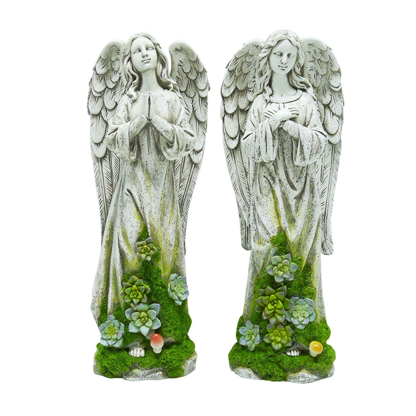 Meadow Creek Polyresin Gray 16 In. Succulence Angel Statue