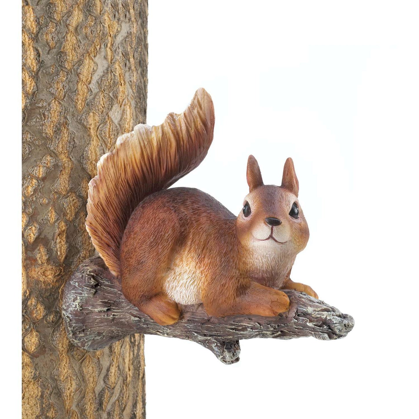 Summerfield Terrace Brown Polyresin 5.75 In. H Lazy Squirrel In Tree Wall Hanging Decor
