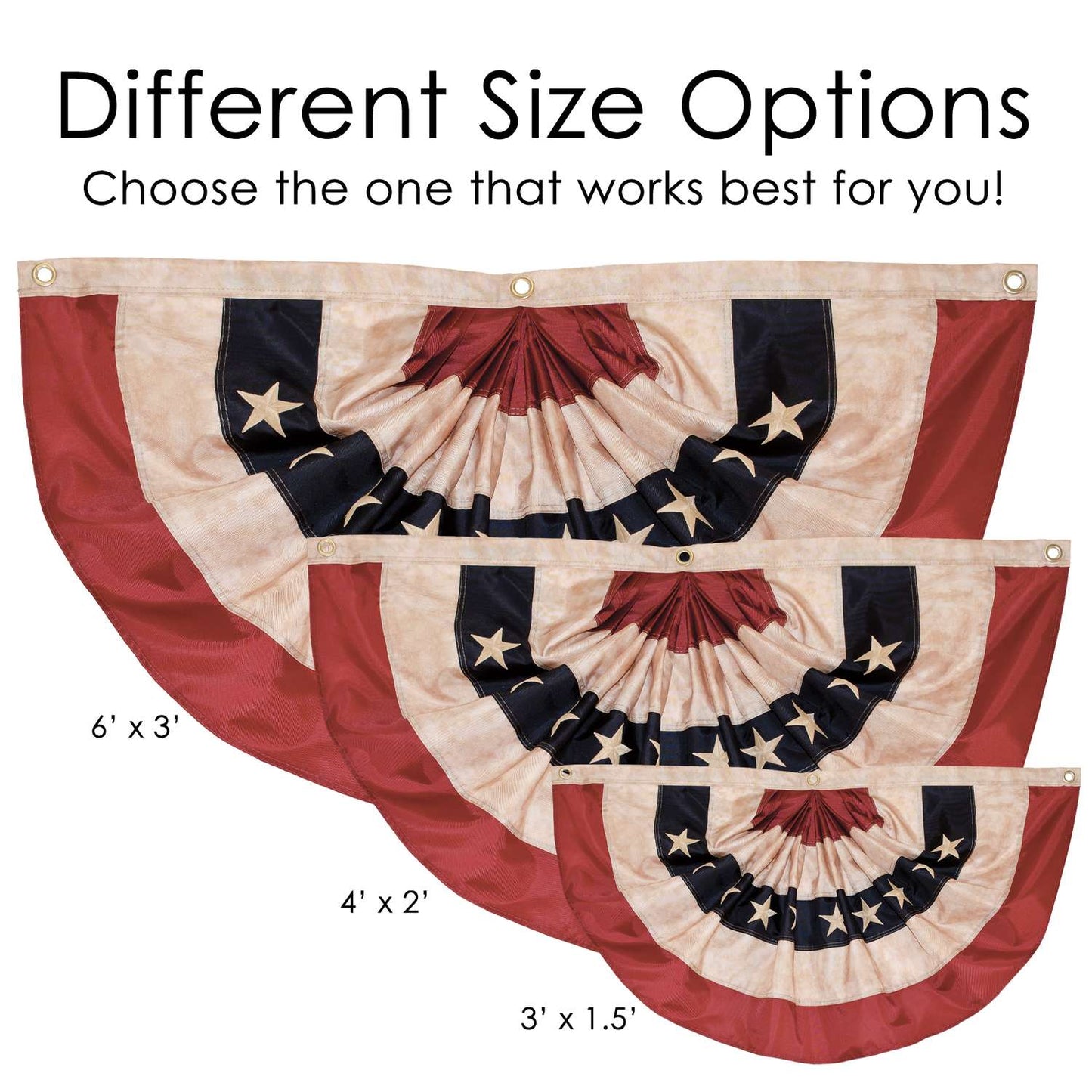 In The Breeze Americana Bunting Pleated Flag 18 In. H X 36 In. W