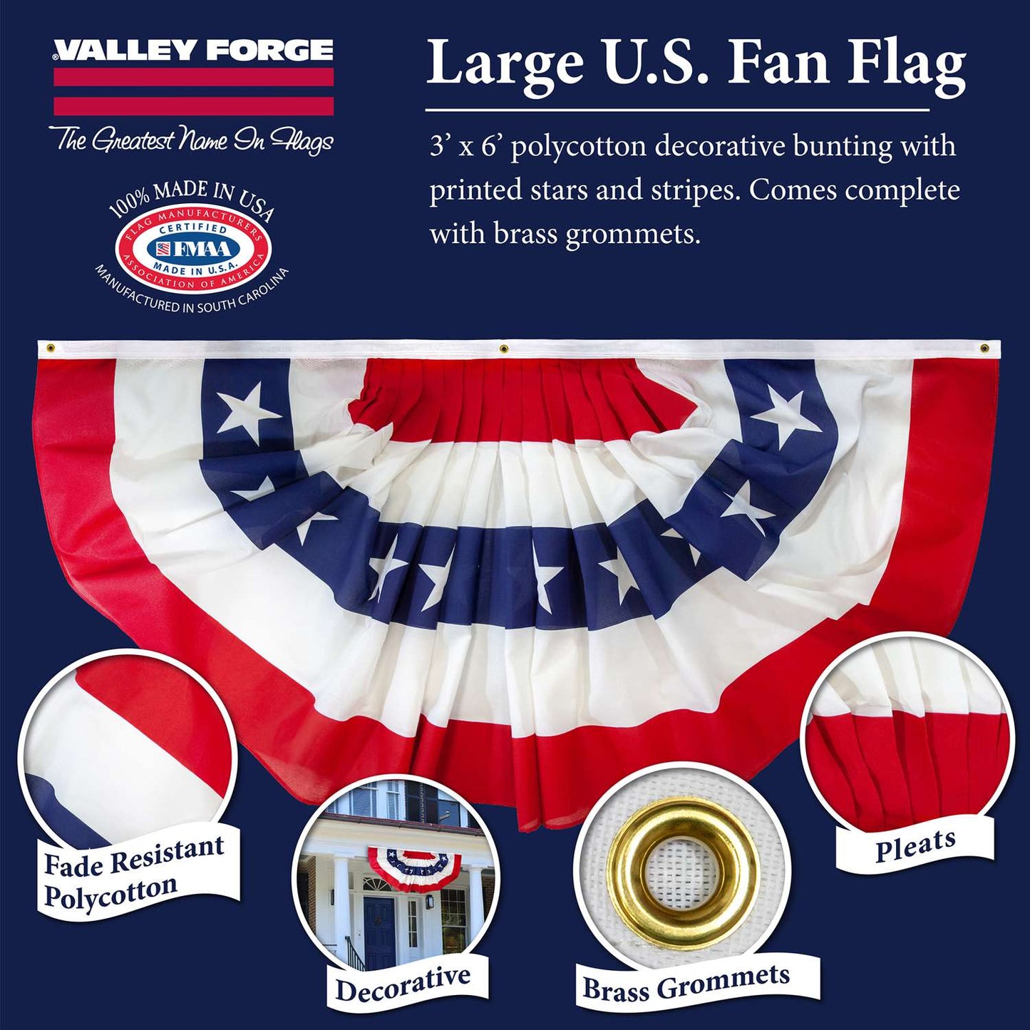 Valley Forge American Banner 36 In. H X 72 In. W
