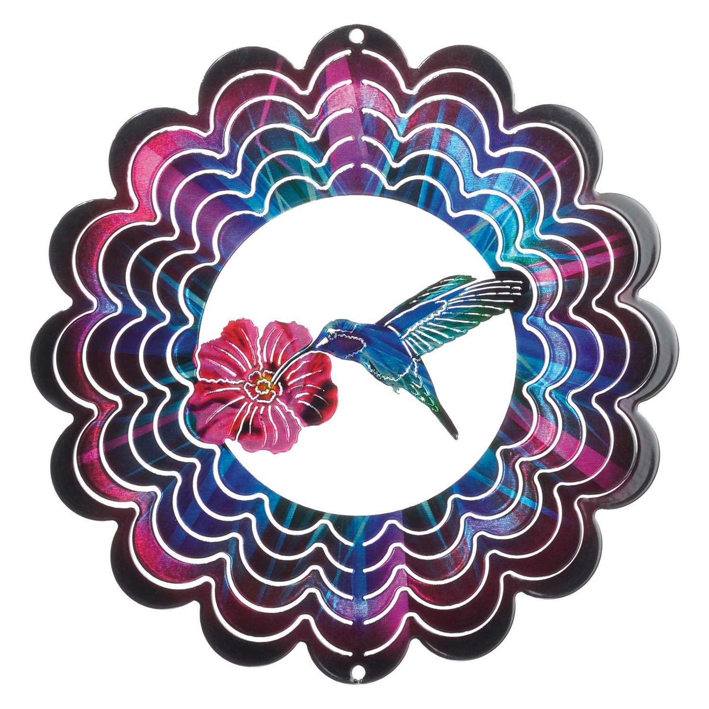 Metalart Maker Next Innovations Purple Steel 1 In. H Hummingbird Wind Spinner