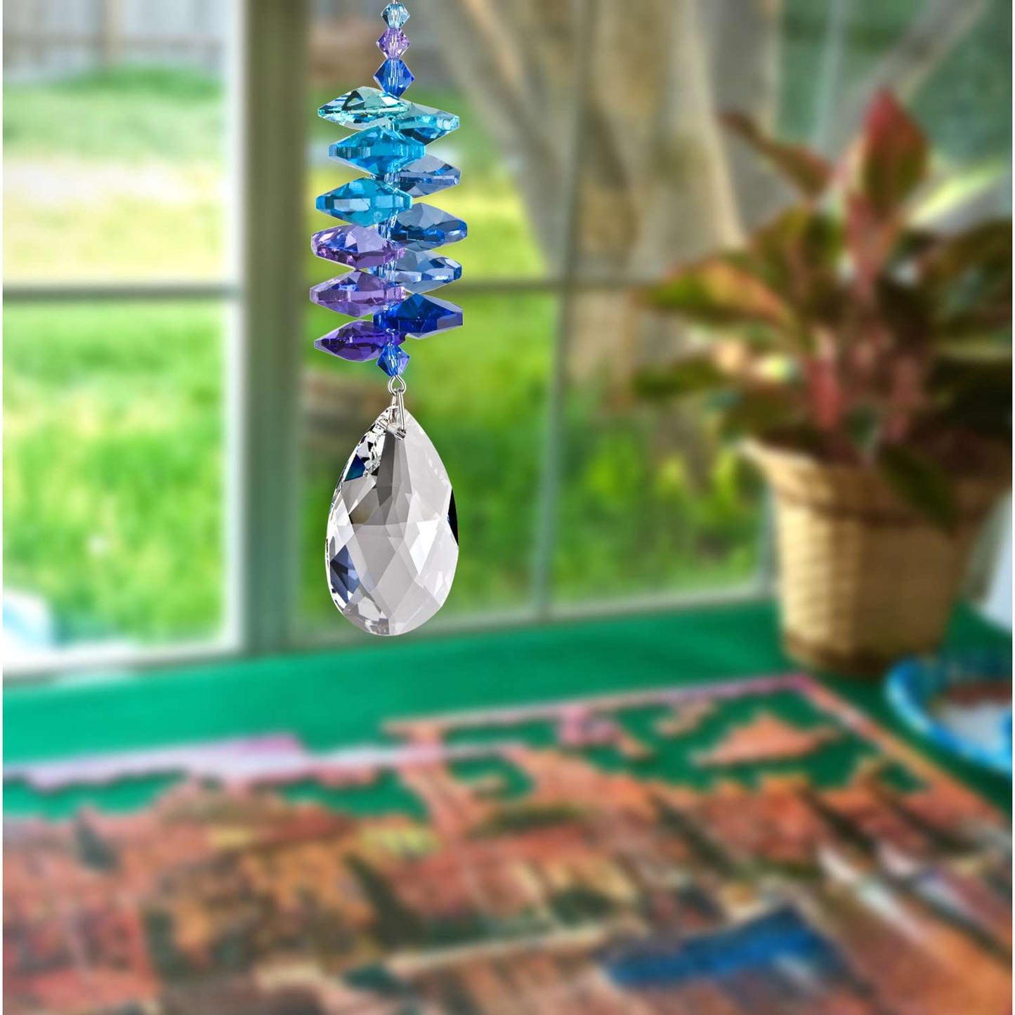 Woodstock Chimes Multi-color Crystal 4 In. Almond Wind Chime