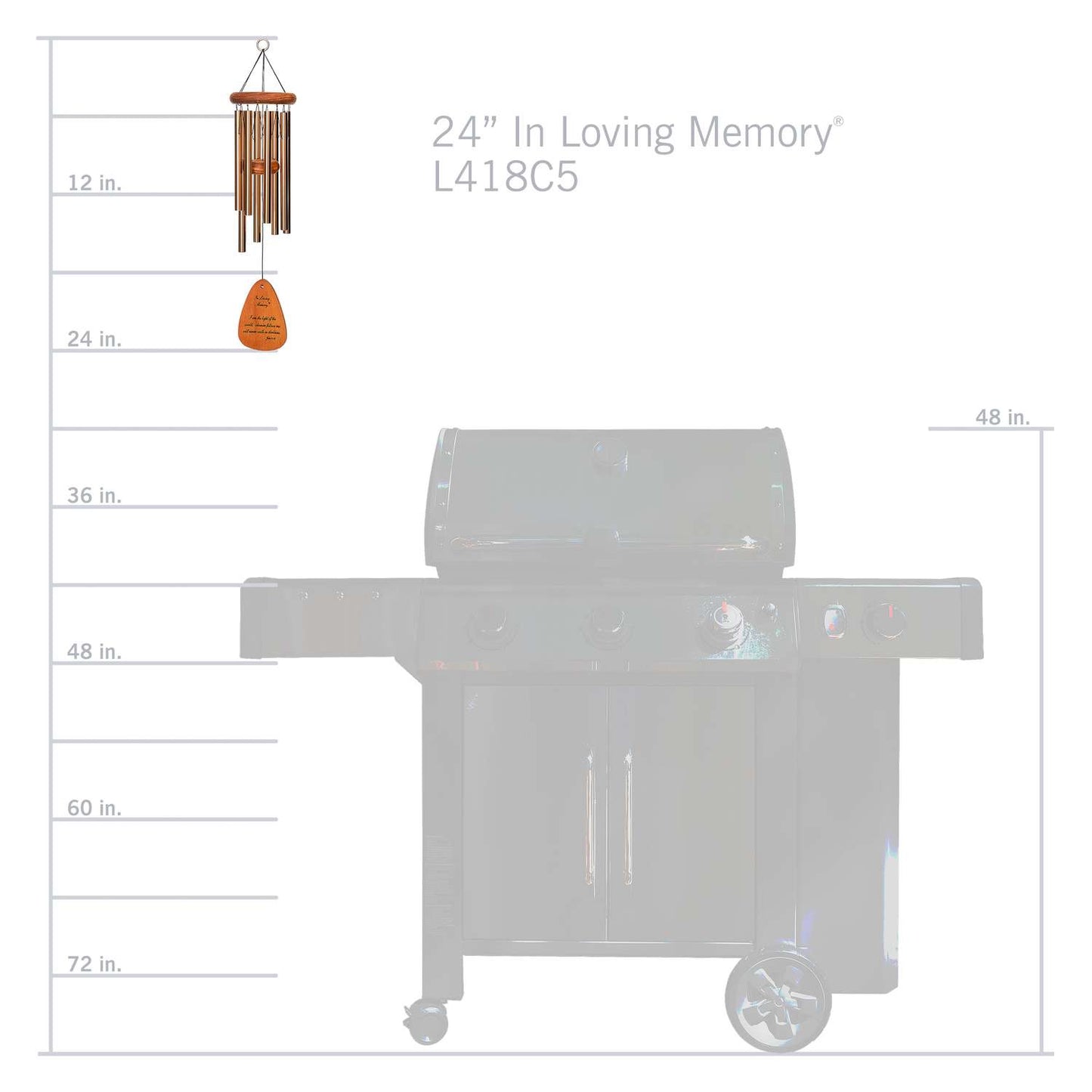 Wind River In Loving Memory Bronze Aluminum/Wood 24 In. Wind Chime