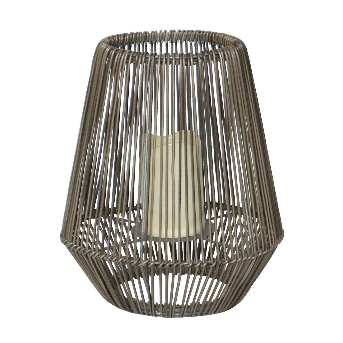 Infinity Gray Metal/Resin 12 In. H Poly Rattan Lantern