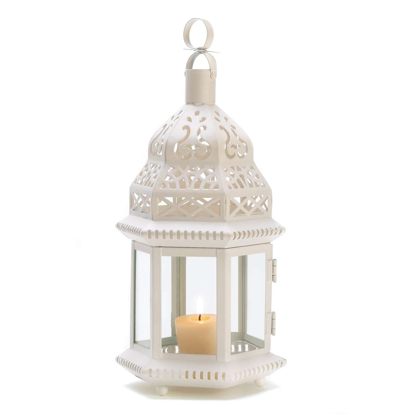Gallery Of Light 12.25 In. Glass/Metal Lantern White