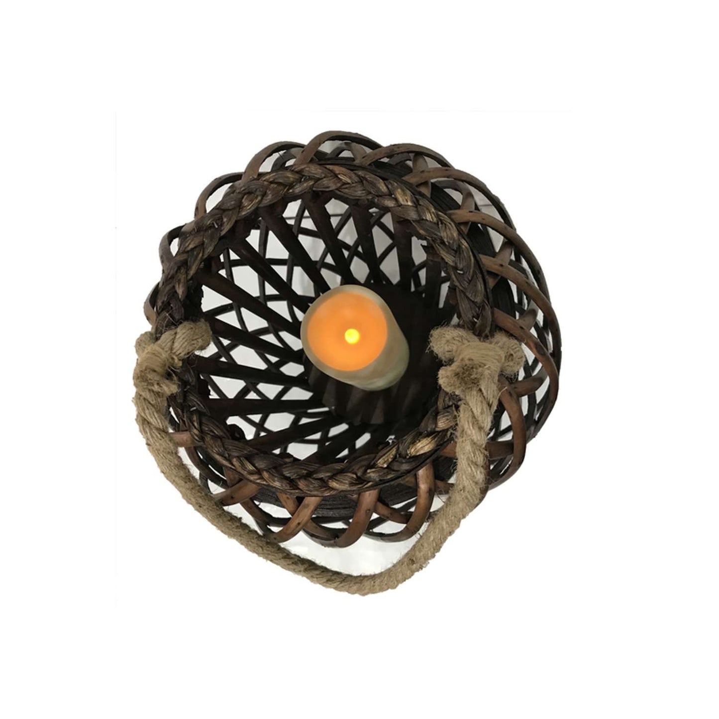 Infinity 24 In. Wood Willow Hanging Lantern Brown