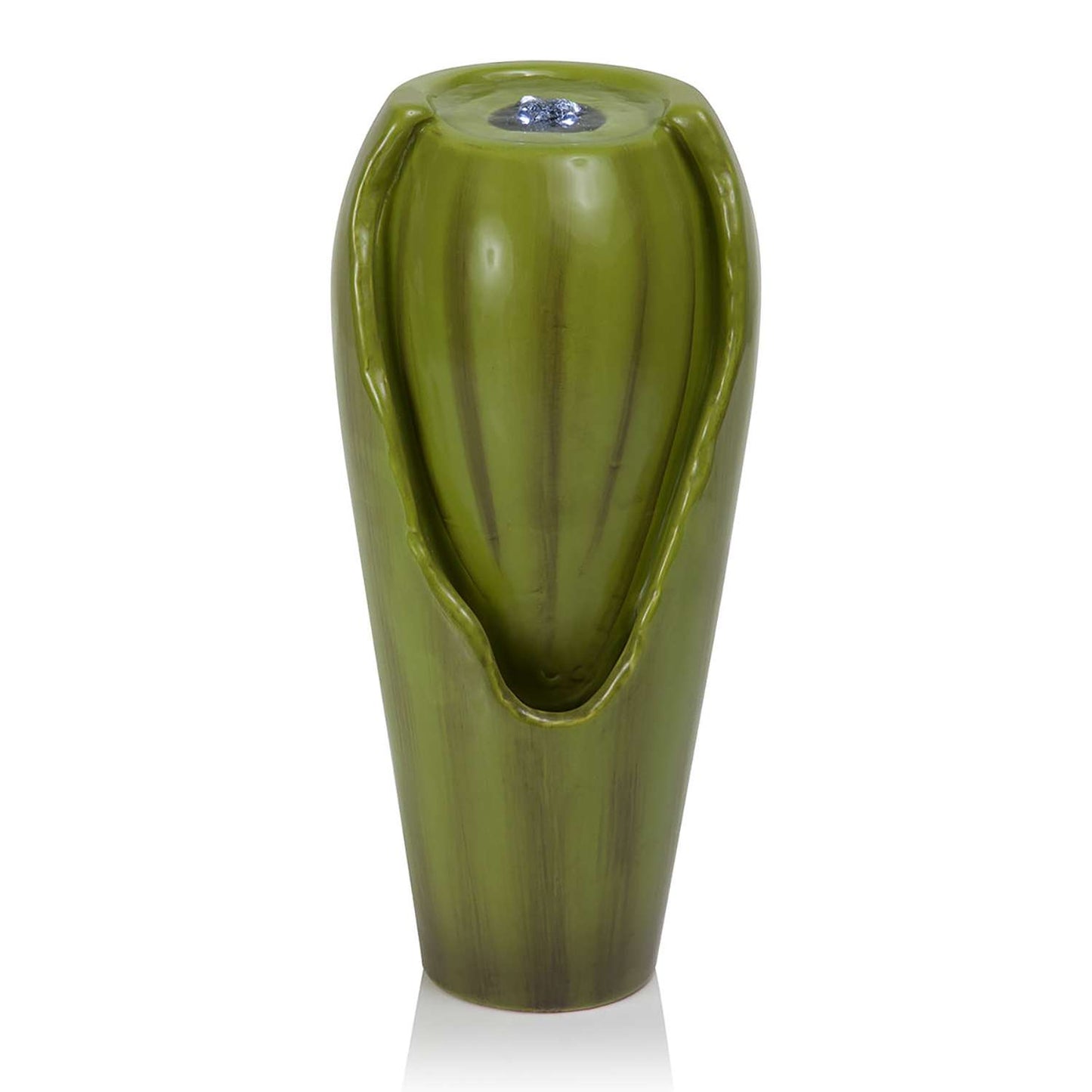 Alpine Ceramic Green Jar Table Top Fountain