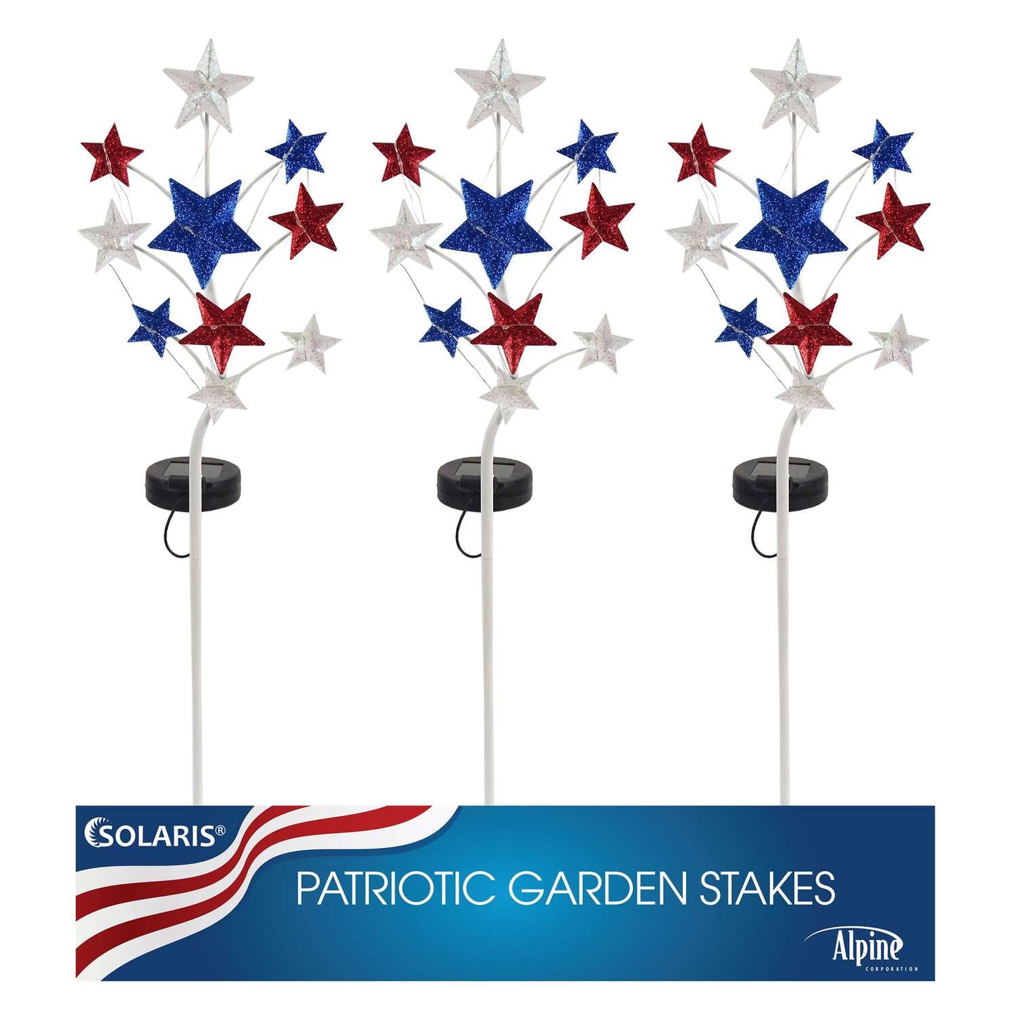 Alpine Multicolored Metal 24 In. H Star Solar Garden Stake