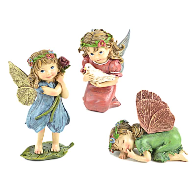 Touch Of Nature Resin Multi-color 4 In. Flower Child Statue