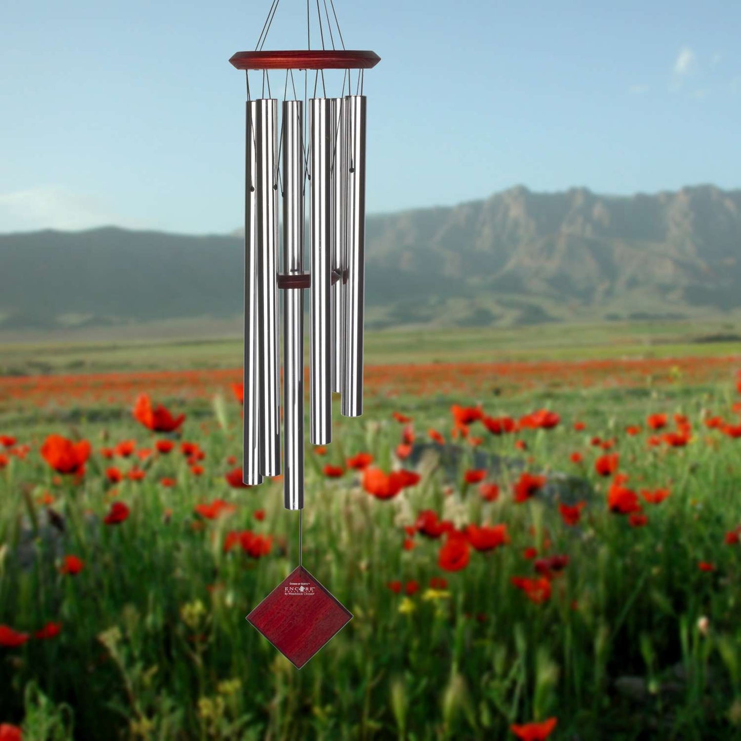 Woodstock Chimes Signature Collection Brown/Silver Aluminum/Wood 37 In. Wind Chime
