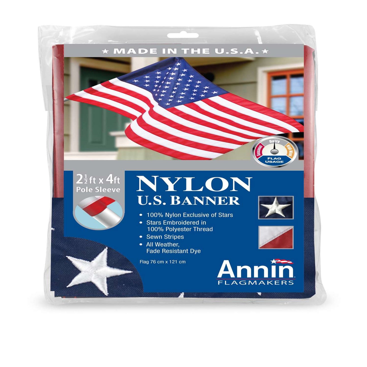 Annin U.S Banner 2.5 Ft. W X 4 Ft. L