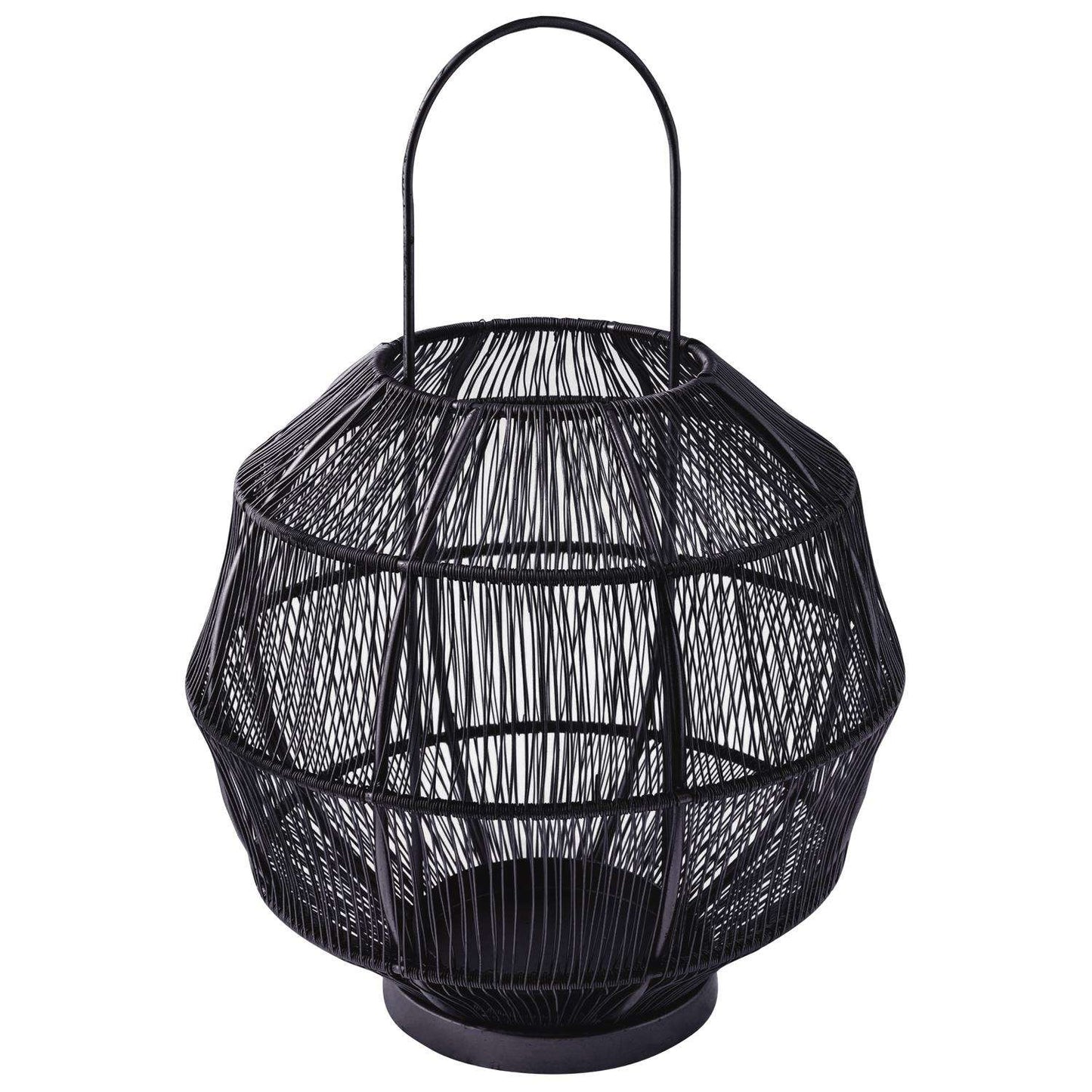 Karma Gifts 11.81 In. Round Wire Lantern Black