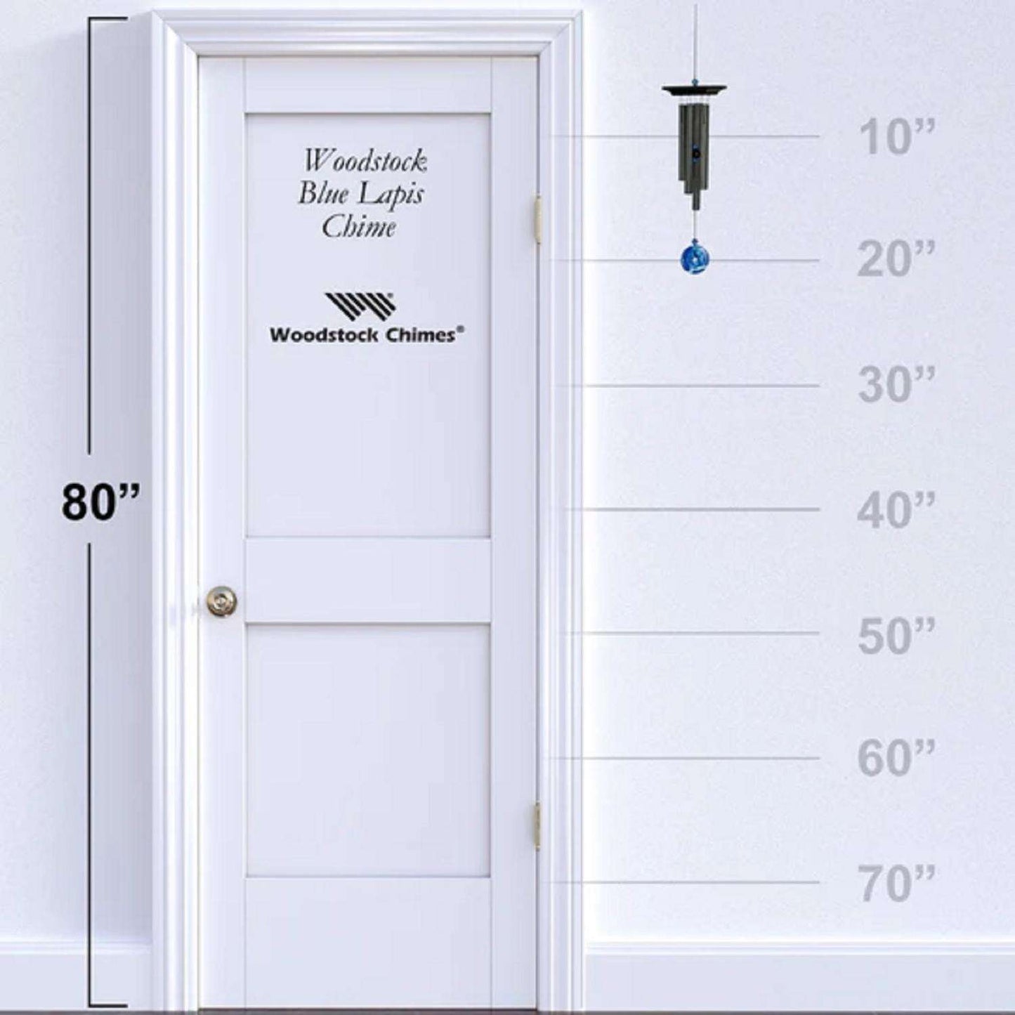 Woodstock Chimes Signature Collection Black/Blue Aluminum/Wood 21 In. Blue Lapis Wind Chime