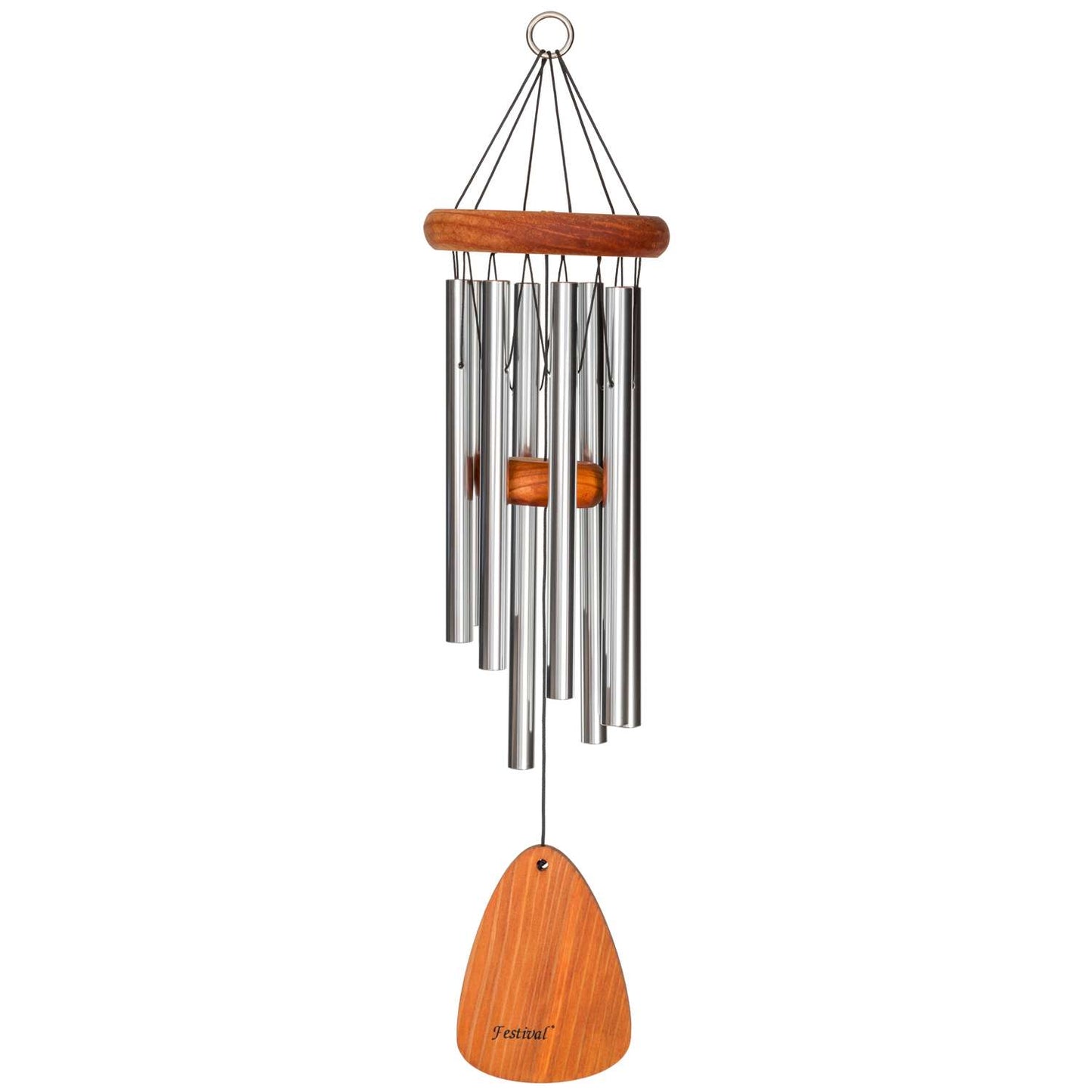 Festival Silver Aluminum/Wood 24 In. Wind Chime