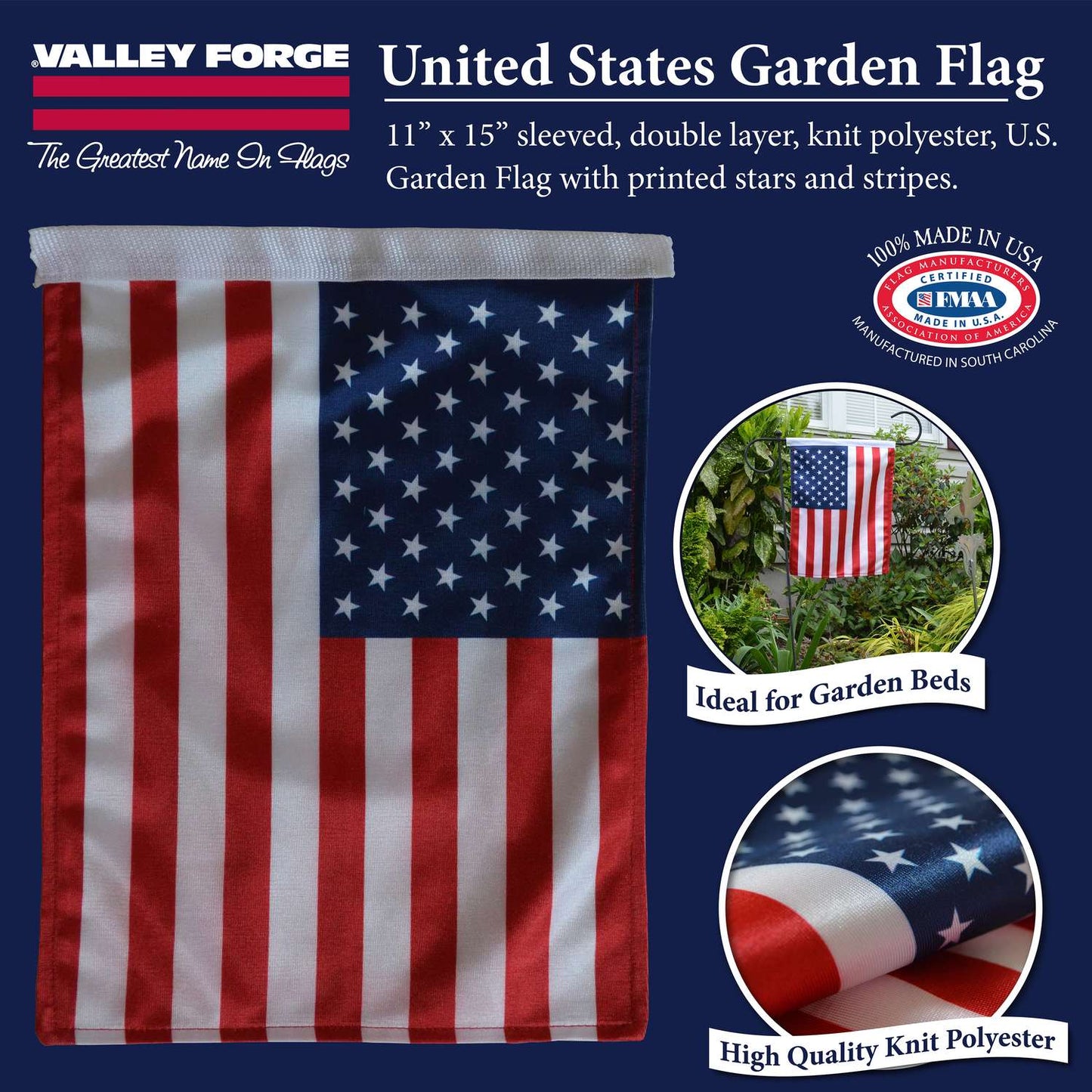 Valley Forge American Garden Flag 11 In. H X 15 In. W