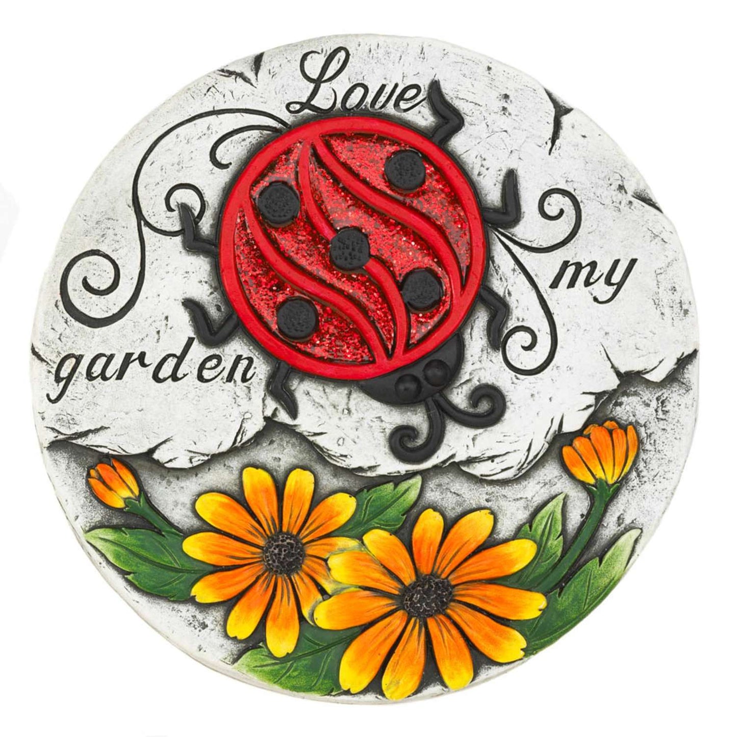 Summerfield Terrace Multi-color Cement 9.75 In. H Sunflower Lady Bug Stepping Stone