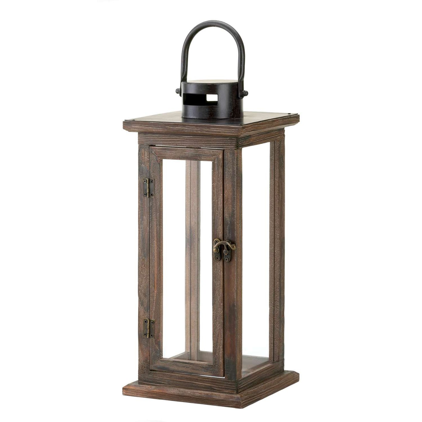 Gallery Of Light Lodge 15.75 In. Wood Lantern Dark Brown