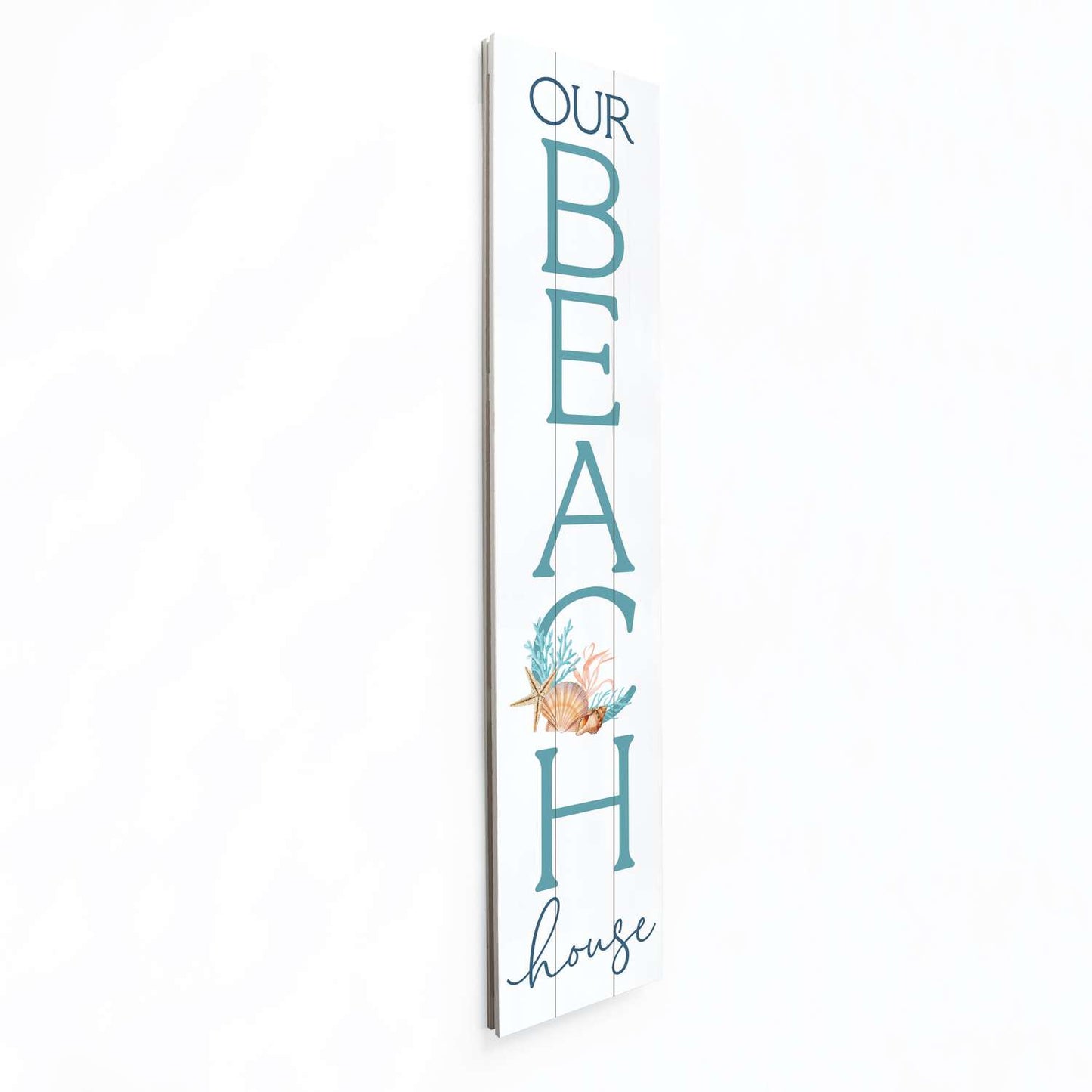 P. Graham Dunn Multicolored Wood 47 In. H Our Beach House Porch Sign