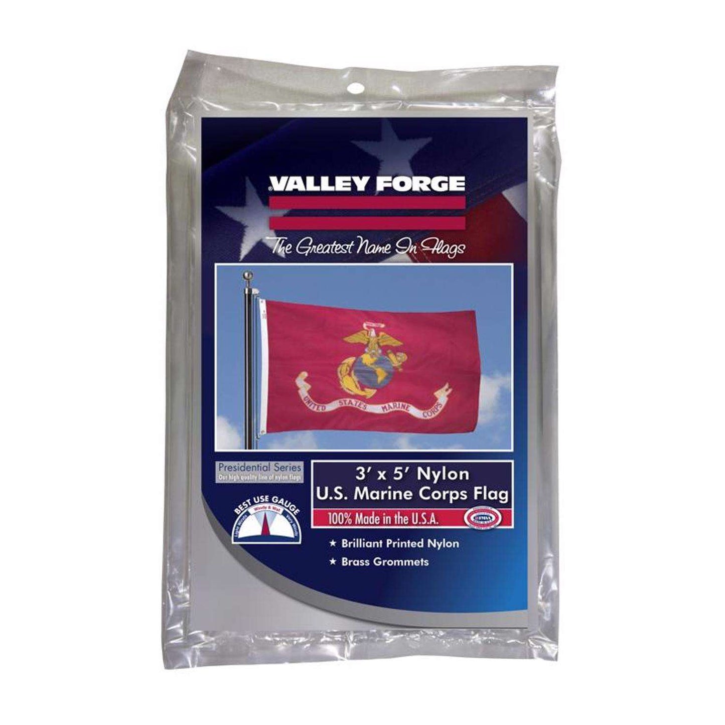 Valley Forge Marine Corps Military Flag 3 Ft. W X 5 Ft. L
