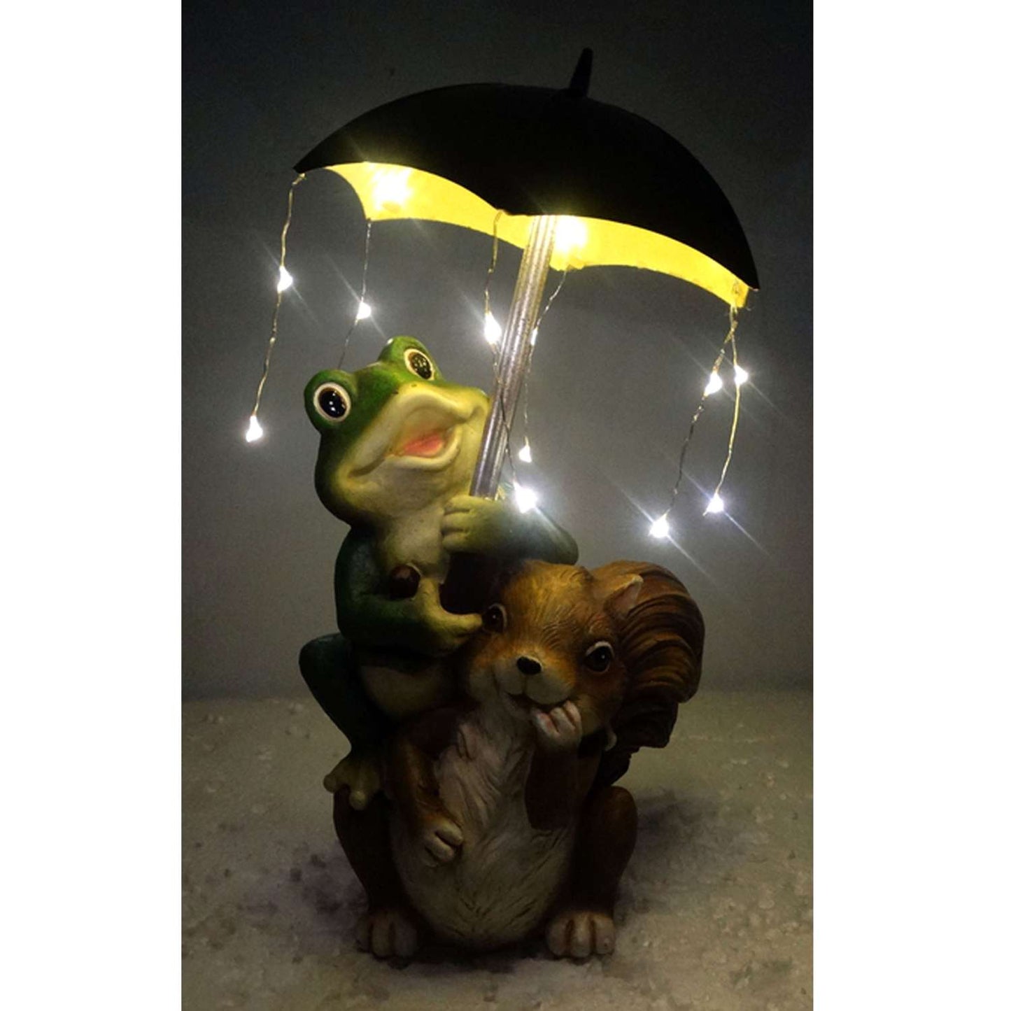 Alpine Multicolored Polyresin 13 In. H Frog And Squirrel Statue