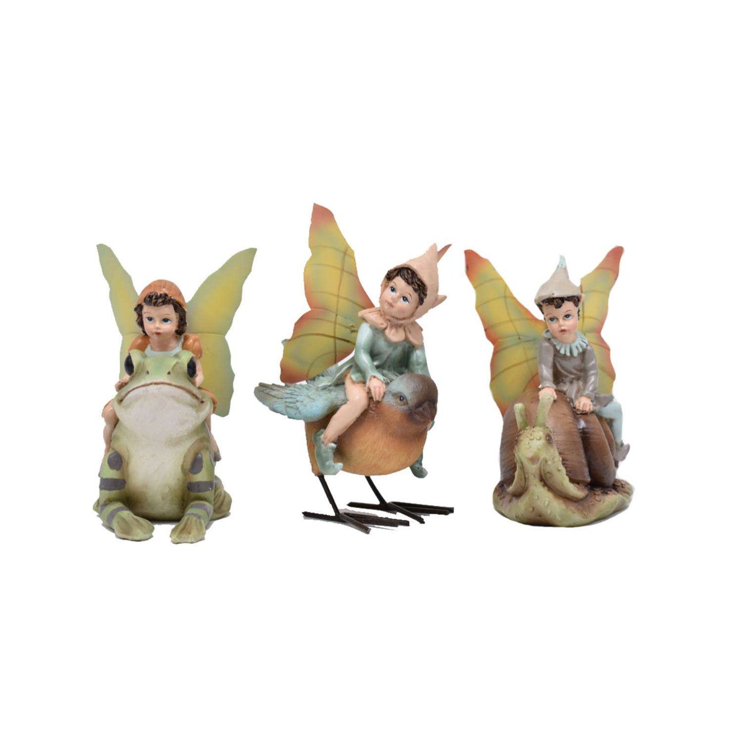 Touch Of Nature Polyresin Assorted 4 In. Fairies On Critters Fairy Garden Statue