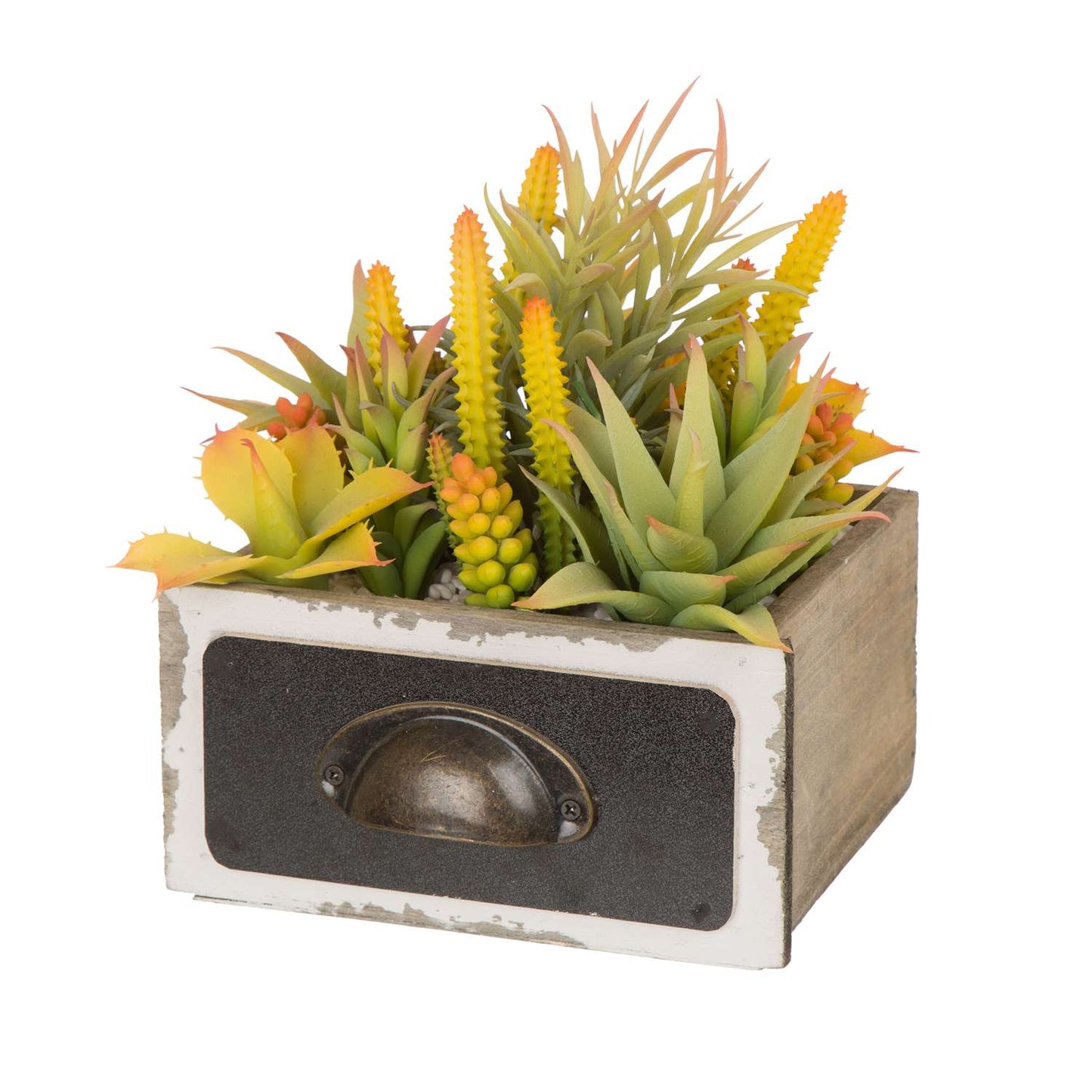  Glitzhome Black/Off-White Wood 6.25 In. H Wooden Pots