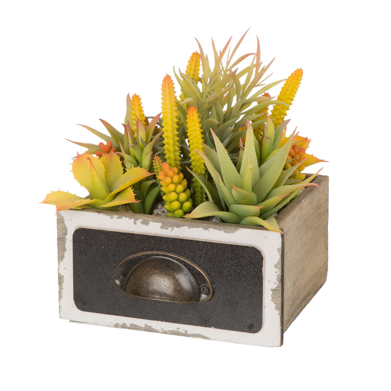  Glitzhome Black/Off-White Wood 6.25 In. H Wooden Pots