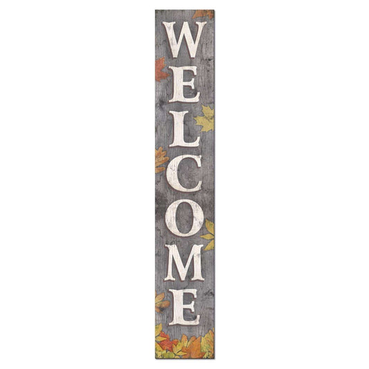  My Word! Multicolored Wood 46.5 In. H Welcome Gray With Fall Leaves Porch Sign