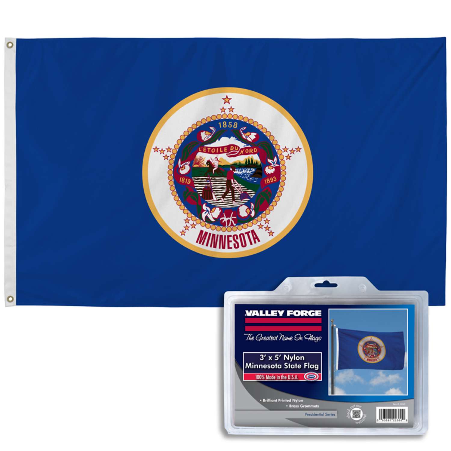  Valley Forge Minnesota State Flag 36 In. H X 60 In. W