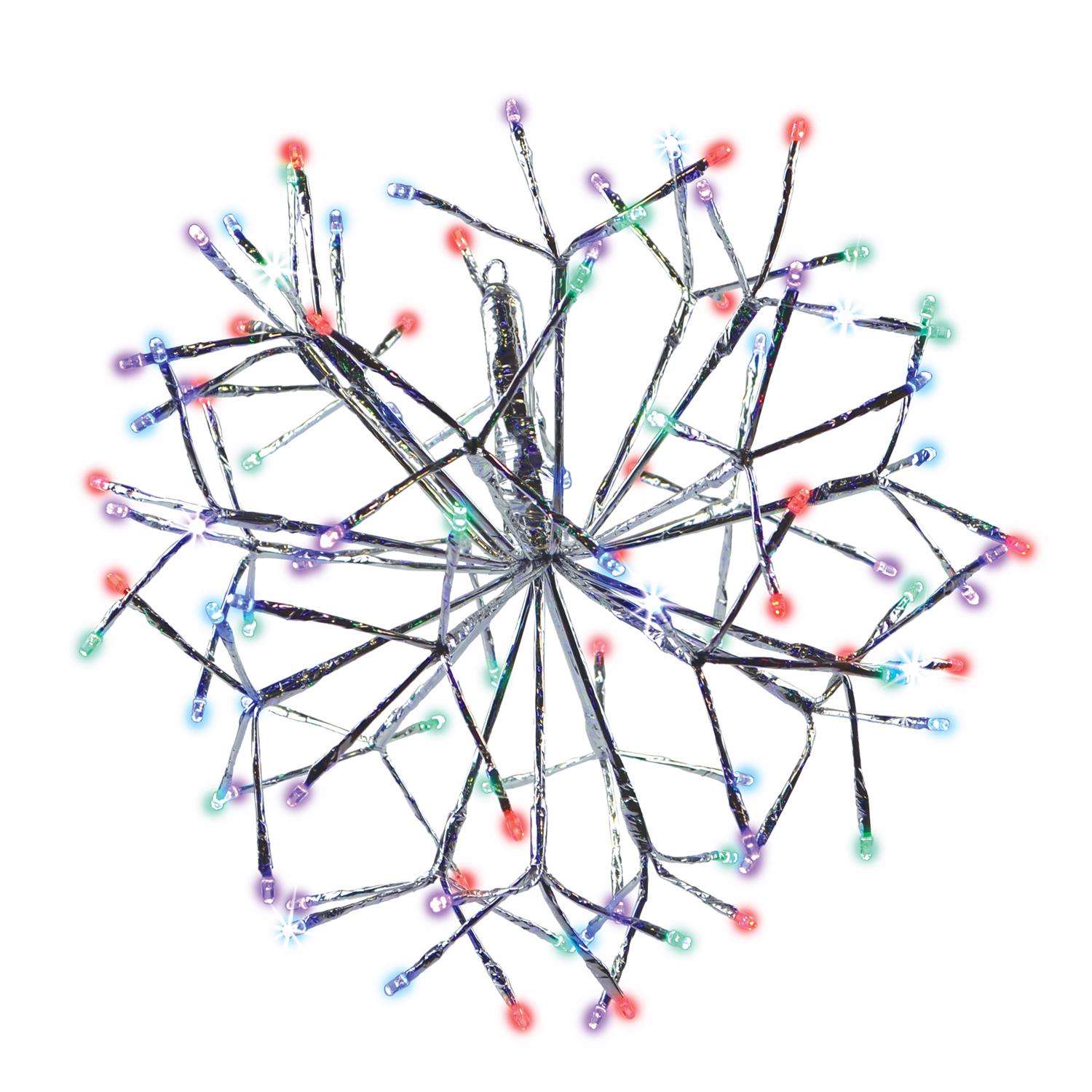  Holiday Bright Lights LED Sphere Light Multicolored 16 In. 96 Lights