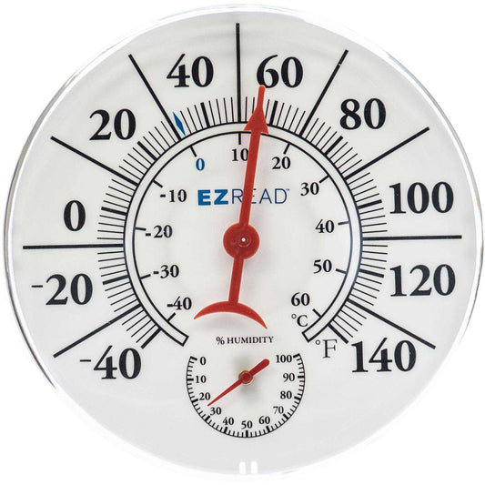  Headwind EZRead Hygrometer/Thermometer Plastic White 8 In.