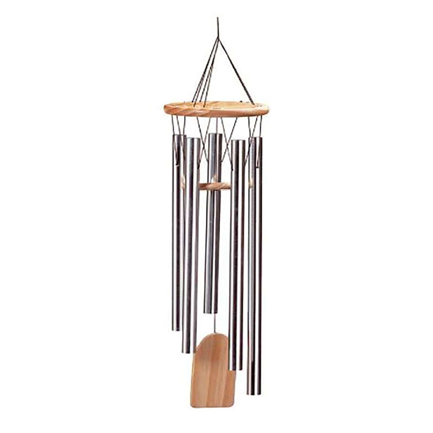  Summerfield Terrace Brown/Silver Aluminum/Wood 24 In. Resonant Wind Chime