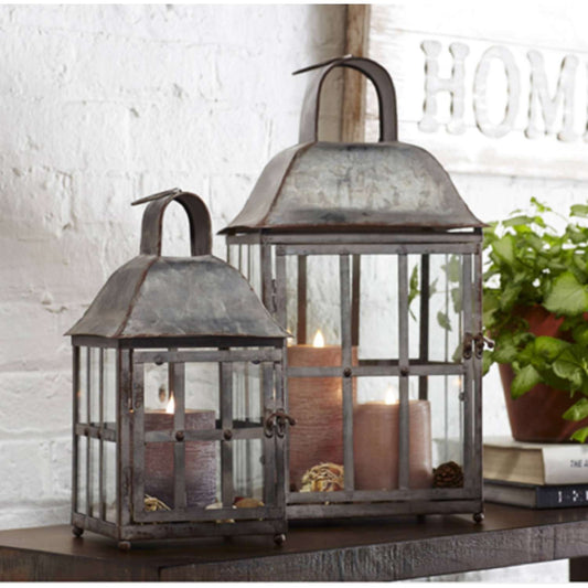  Smart Solar 16 In. Metal Lantern Silver