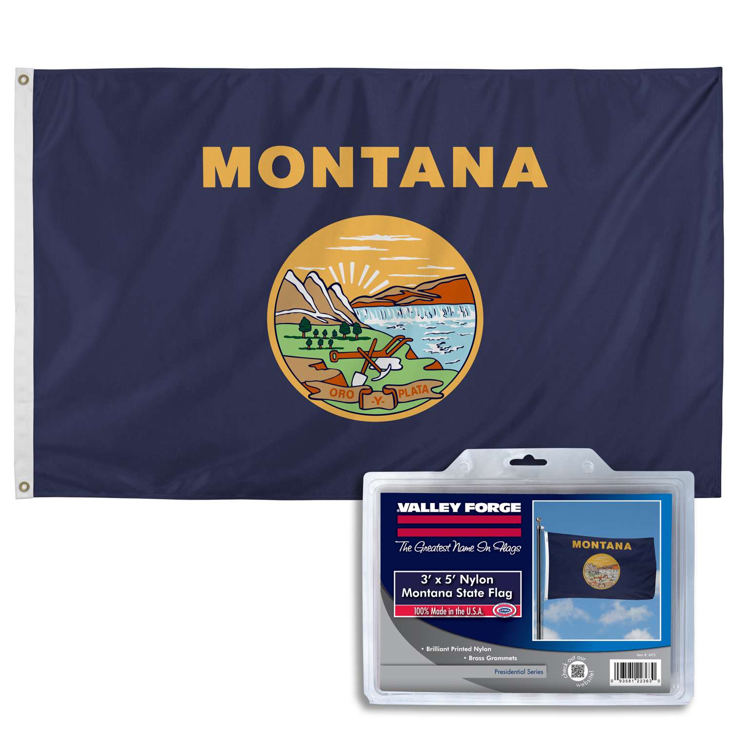  Valley Forge Montana State Flag 36 In. H X 60 In. W