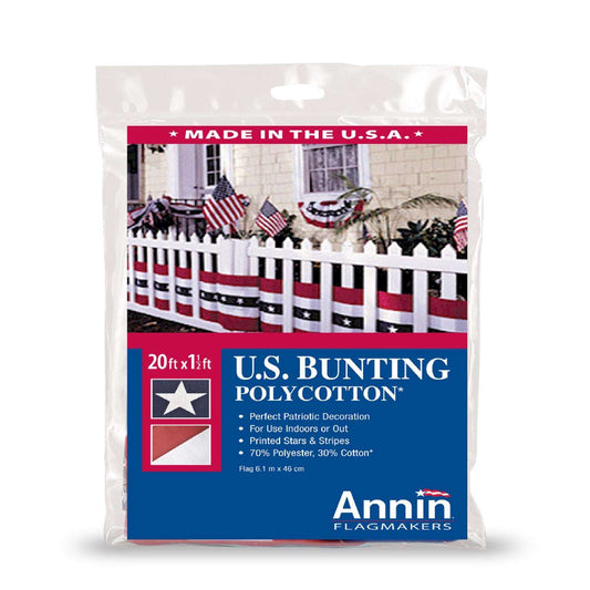  Annin Decorative Bunting Star American Flag 18 In. W X 20 Ft. L