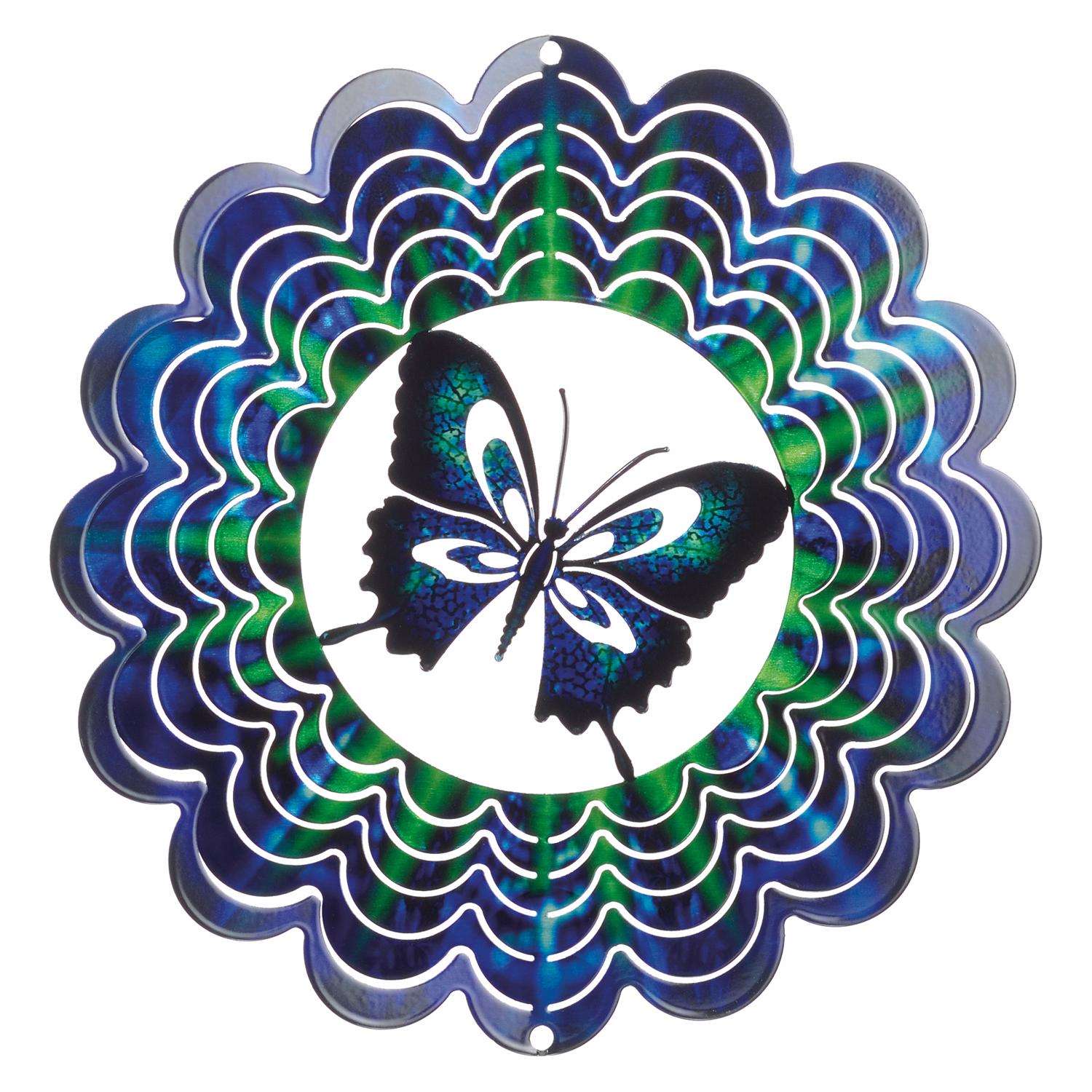  Next Innovations Purple Metal 11 In. H Kaleidoscope Butterfly Wind Spinner