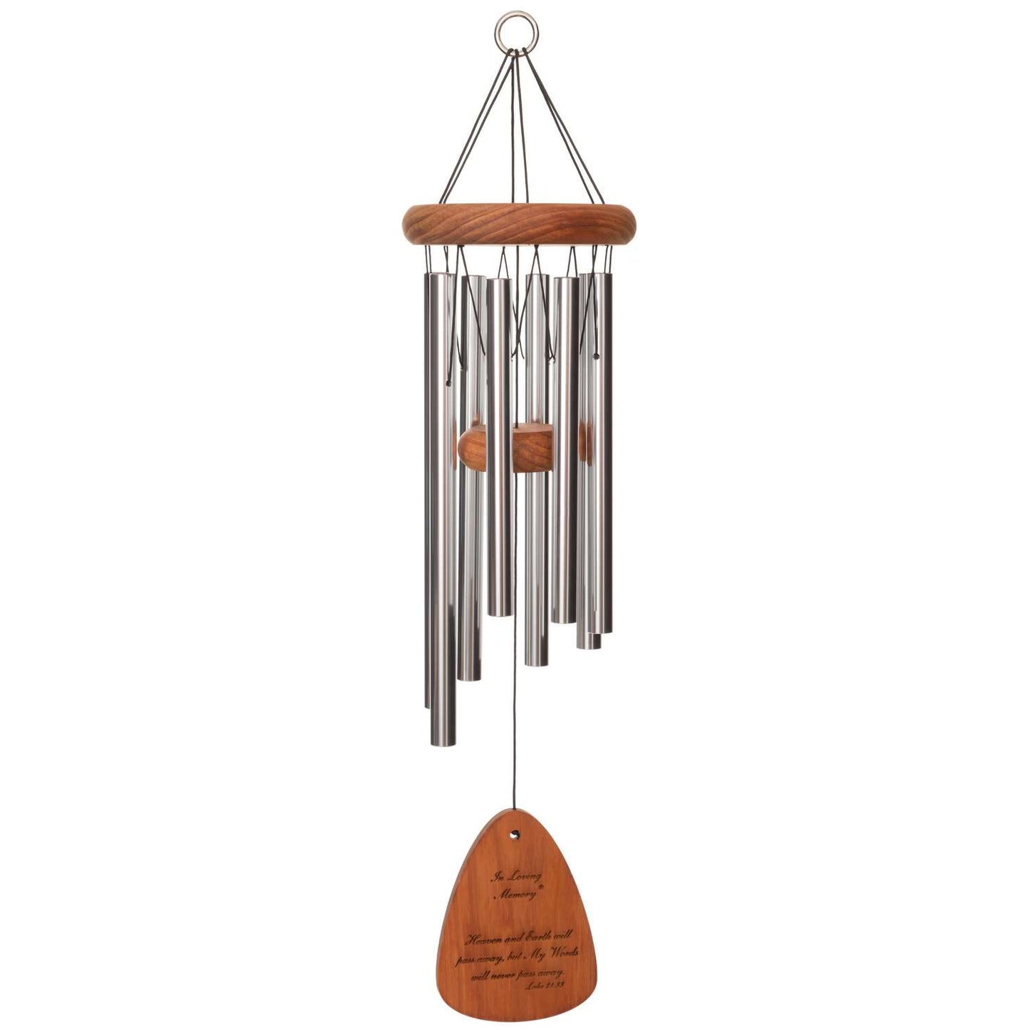  Wind River In Loving Memory Silver Aluminum/Wood 24 In. Wind Chime