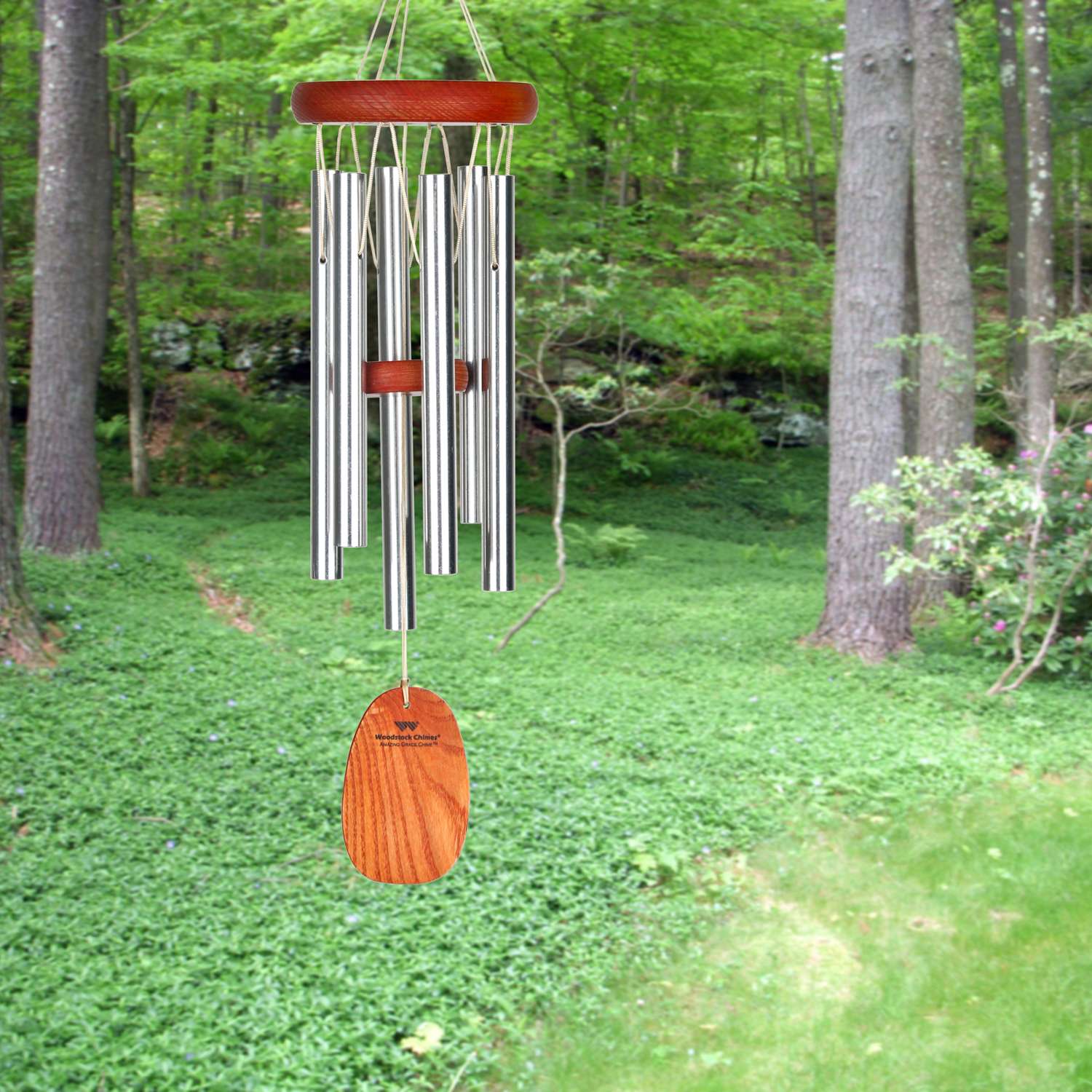  Woodstock Chimes Signature Collection Brown/Silver Aluminum/Wood 16 In. Wind Chime