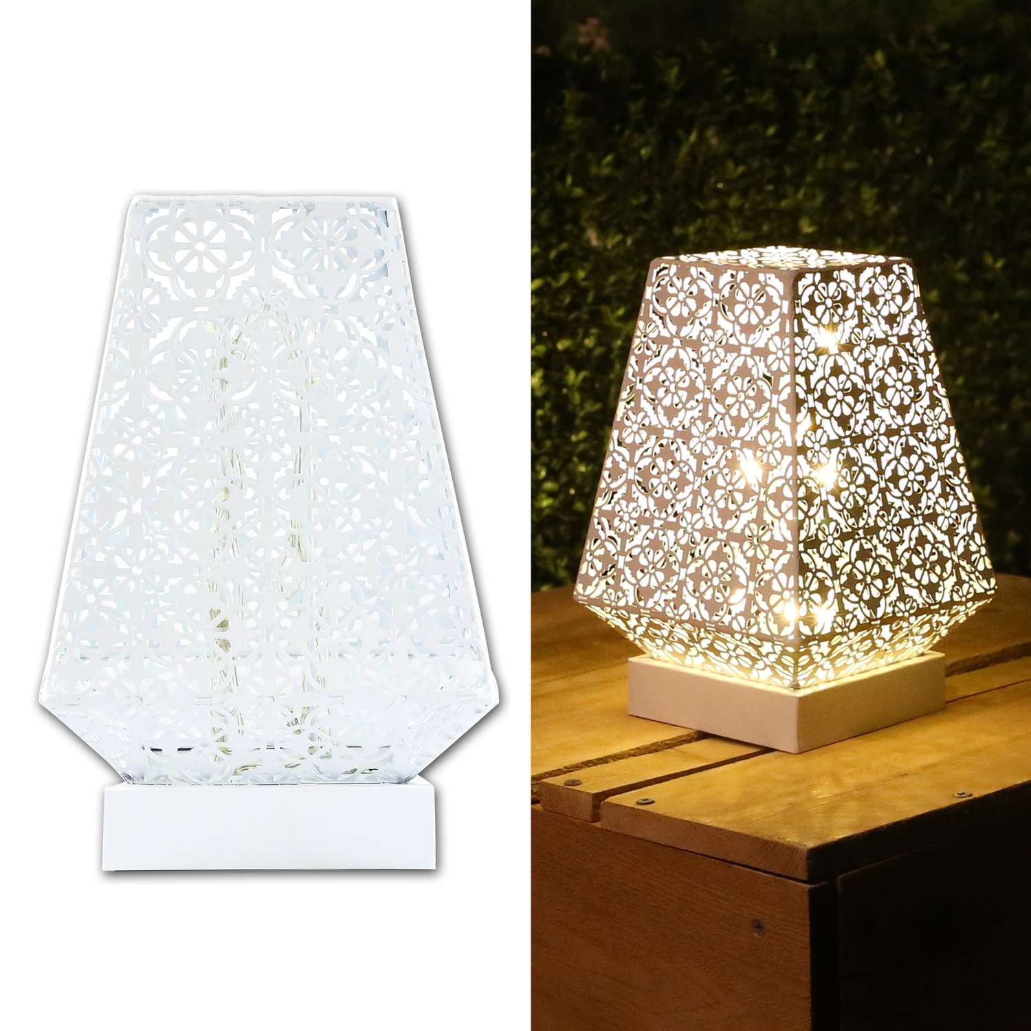  Alpine 9.9 In. Metal Lantern White