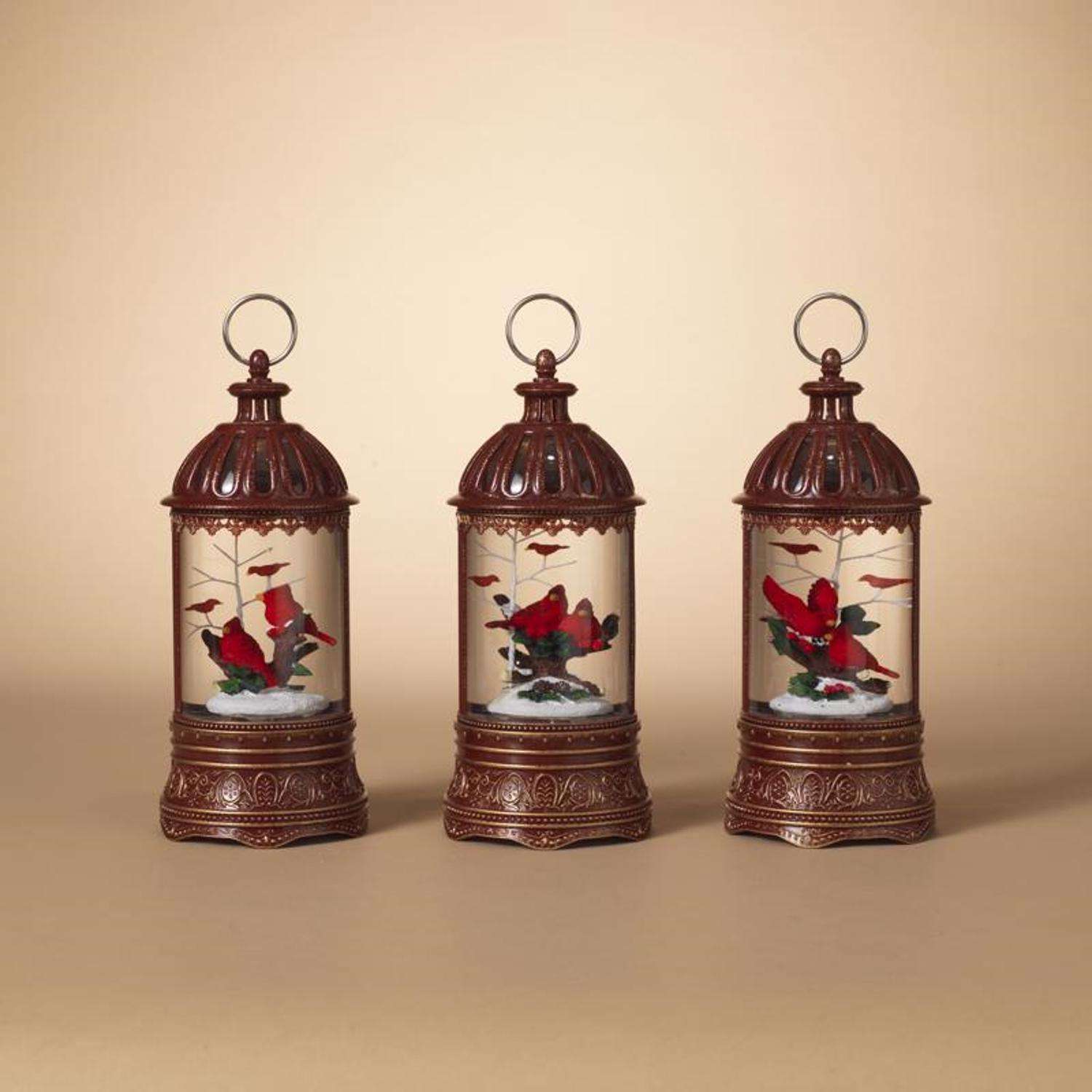  Gerson 10 In. Glass/Metal Musical Spinning Water Globe Lantern Multicolored