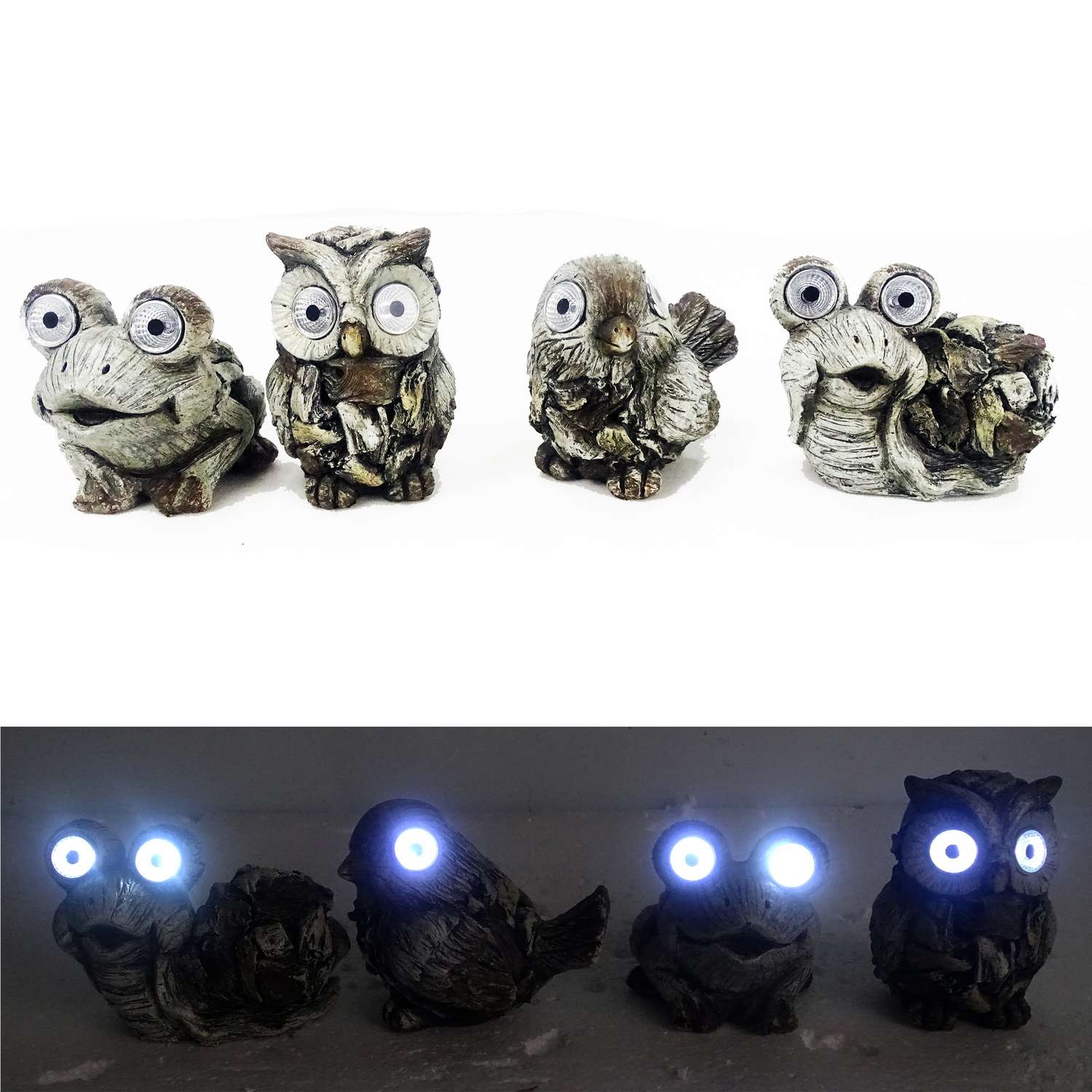  Alpine Multicolored Polyresin 5 In. H Backyard Animal Solar Statue