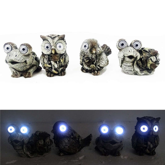  Alpine Multicolored Polyresin 5 In. H Backyard Animal Solar Statue