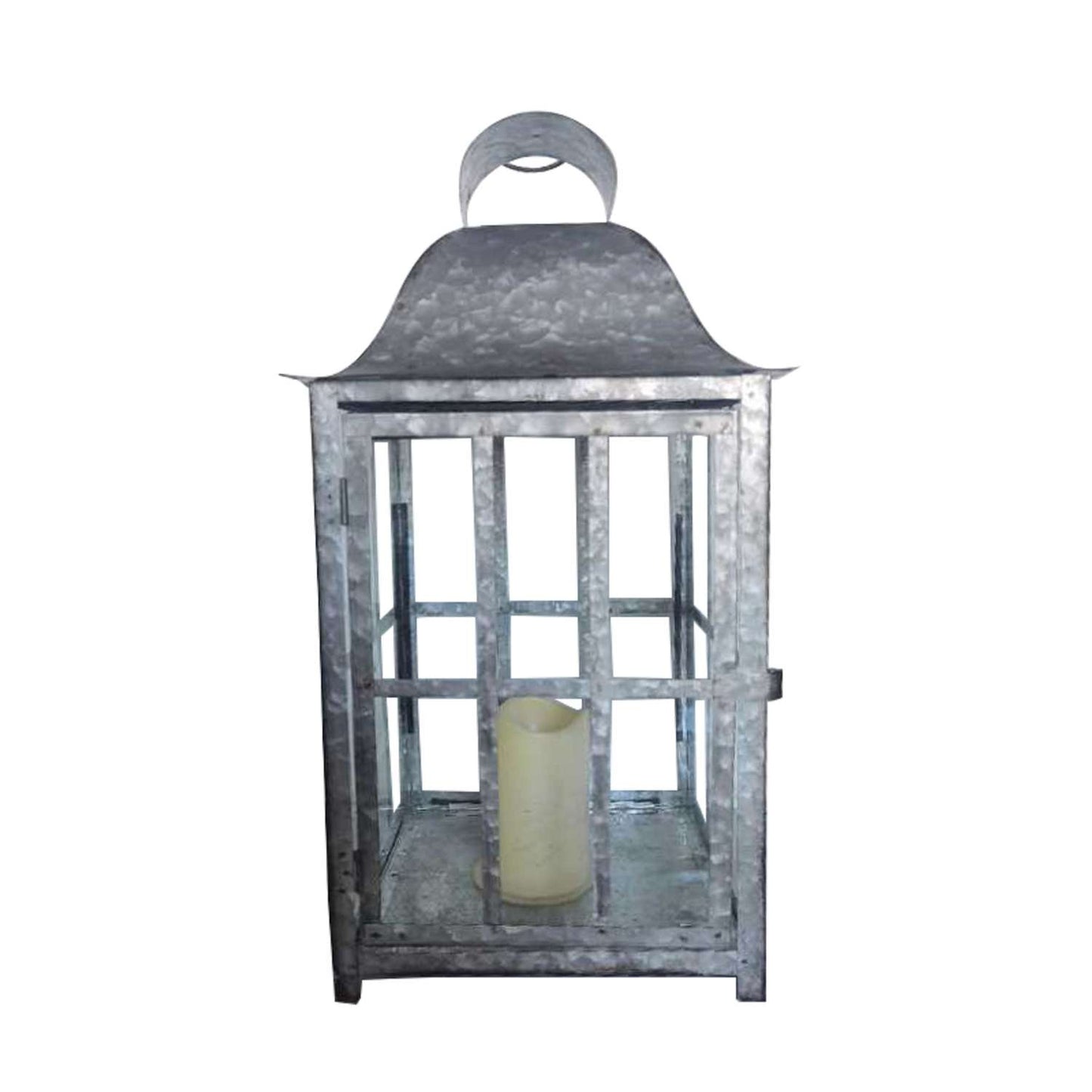  Smart Solar 16 In. Metal Lantern Silver