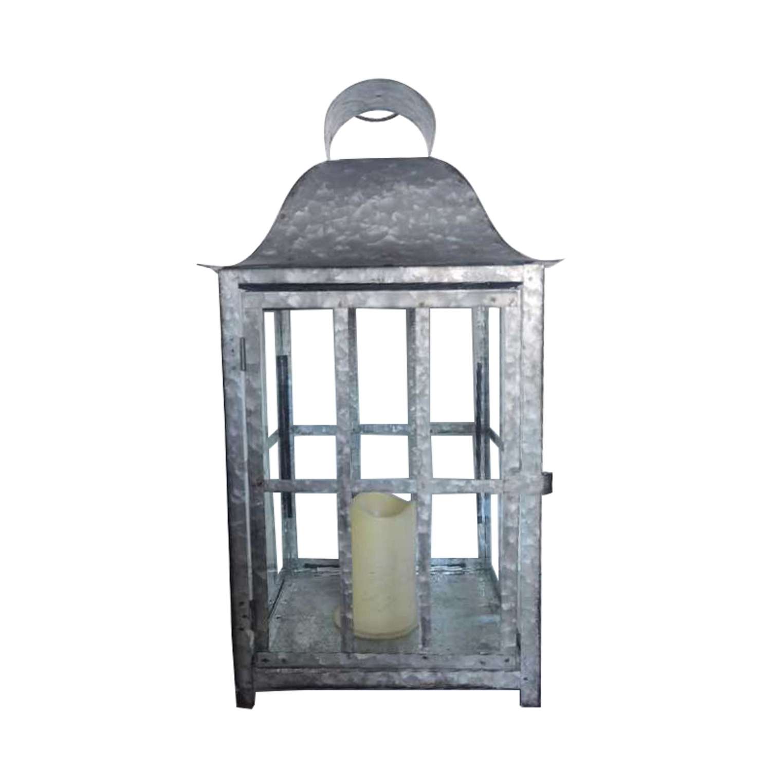  Smart Solar 16 In. Metal Lantern Silver